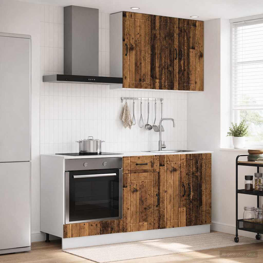 Kücheneinheit LUCCA 5 stk. Altholz Holzwerkstoff