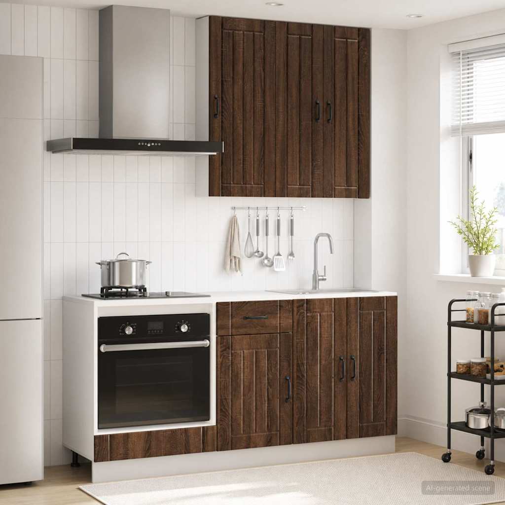 Kücheneinheit LUCCA 5 stk. Brauneiche Holzwerkstoff