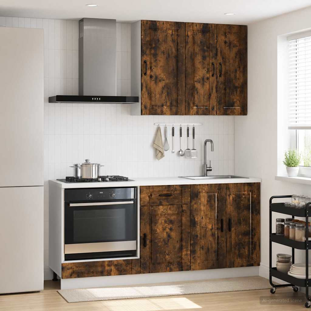 Kücheneinheit PORTO 5 stk. Geräucherte Eiche Holzwerkstoff