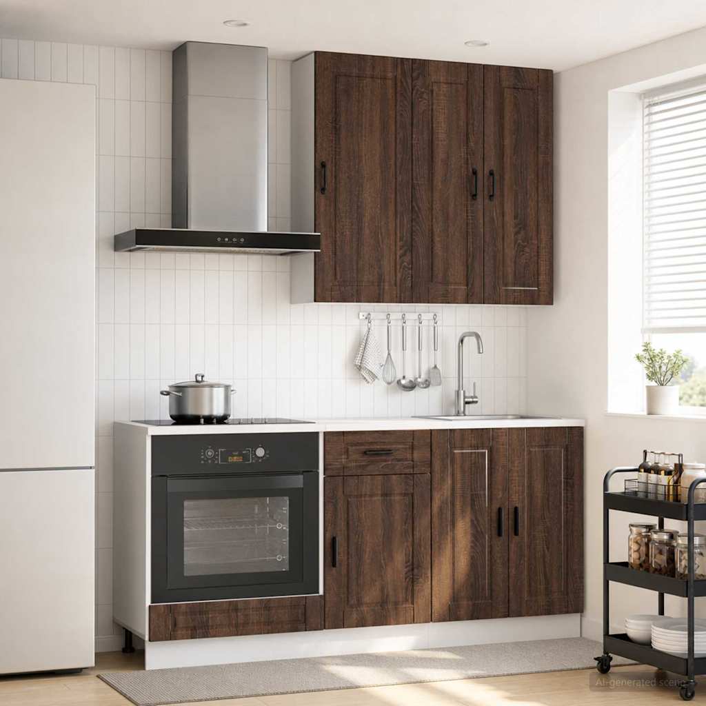 Kücheneinheit PORTO 5 stk. Brauneiche Holzwerkstoff