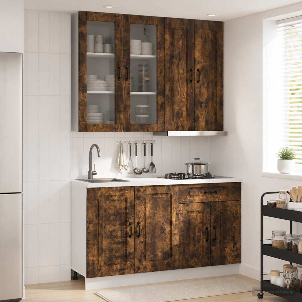 Kücheneinheit KALMAR 4 stk. Geräucherte Eiche Holzwerkstoff