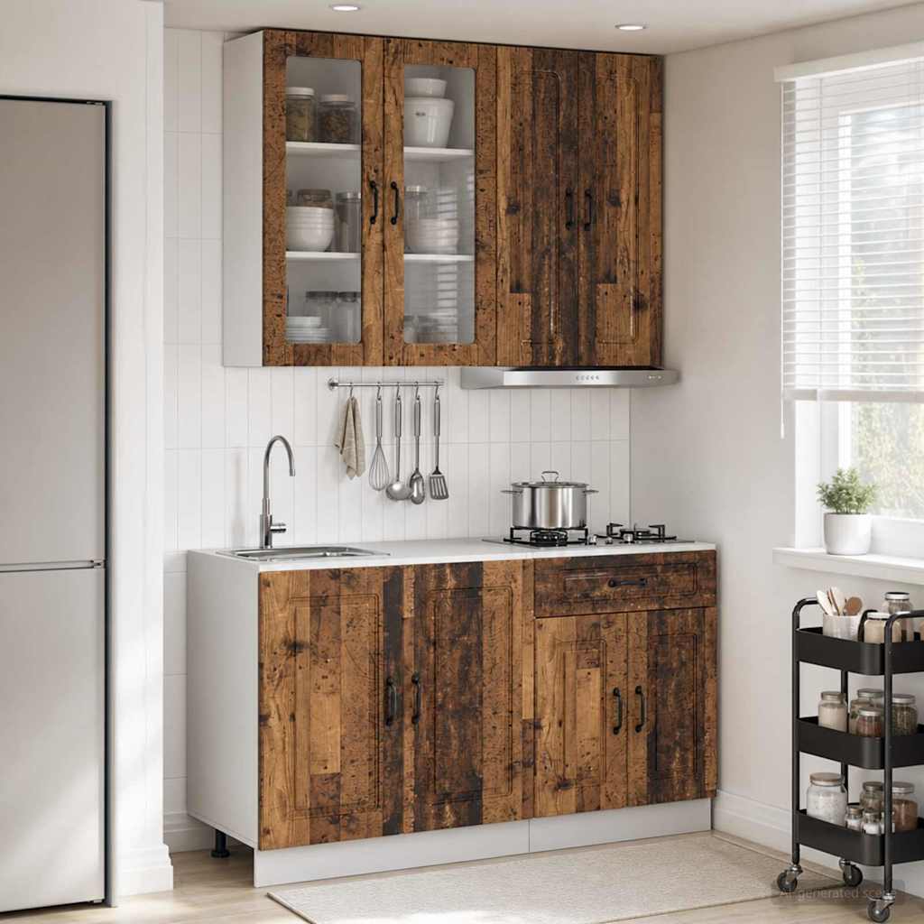 Kücheneinheit KALMAR 4 stk. Altholz Holzwerkstoff