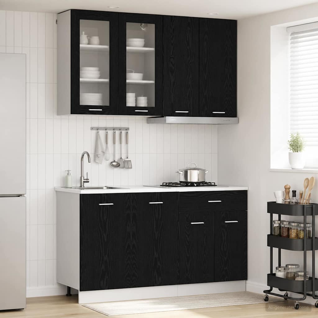 Kücheneinheit LYON 4 stk. Schwarze Eiche Holzwerkstoff