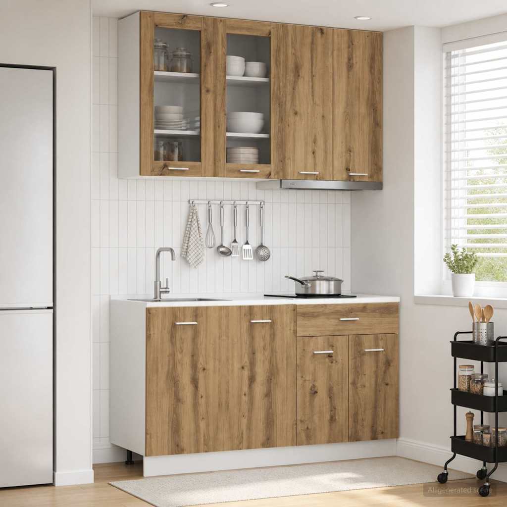 Kücheneinheit LYON 4 stk. Artisan-Eiche Holzwerkstoff