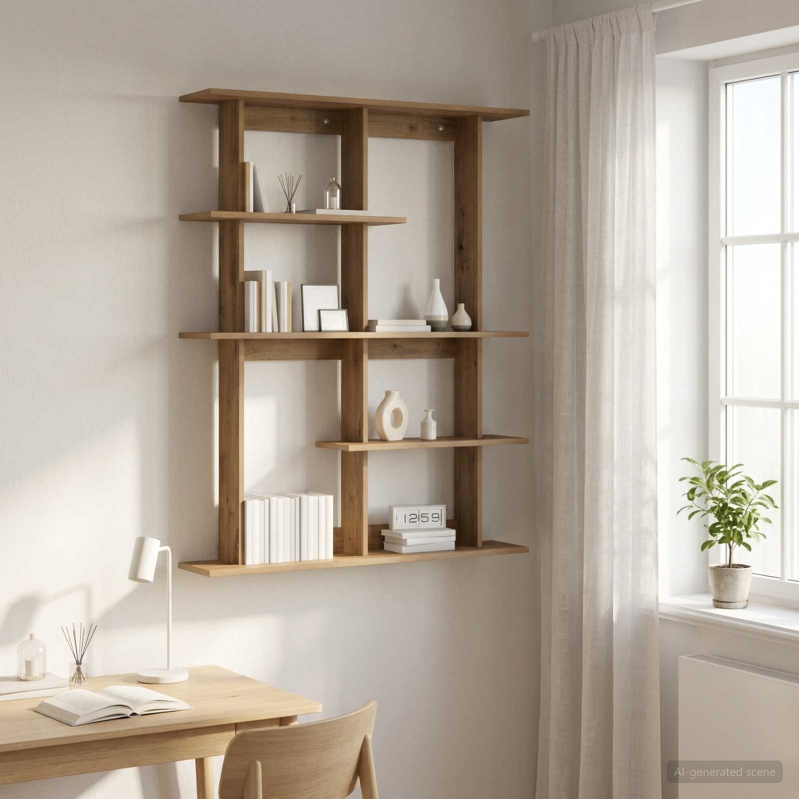 Wandregal Artisan-Eiche 102 x 20 x 130 cm Holzwerkstoff