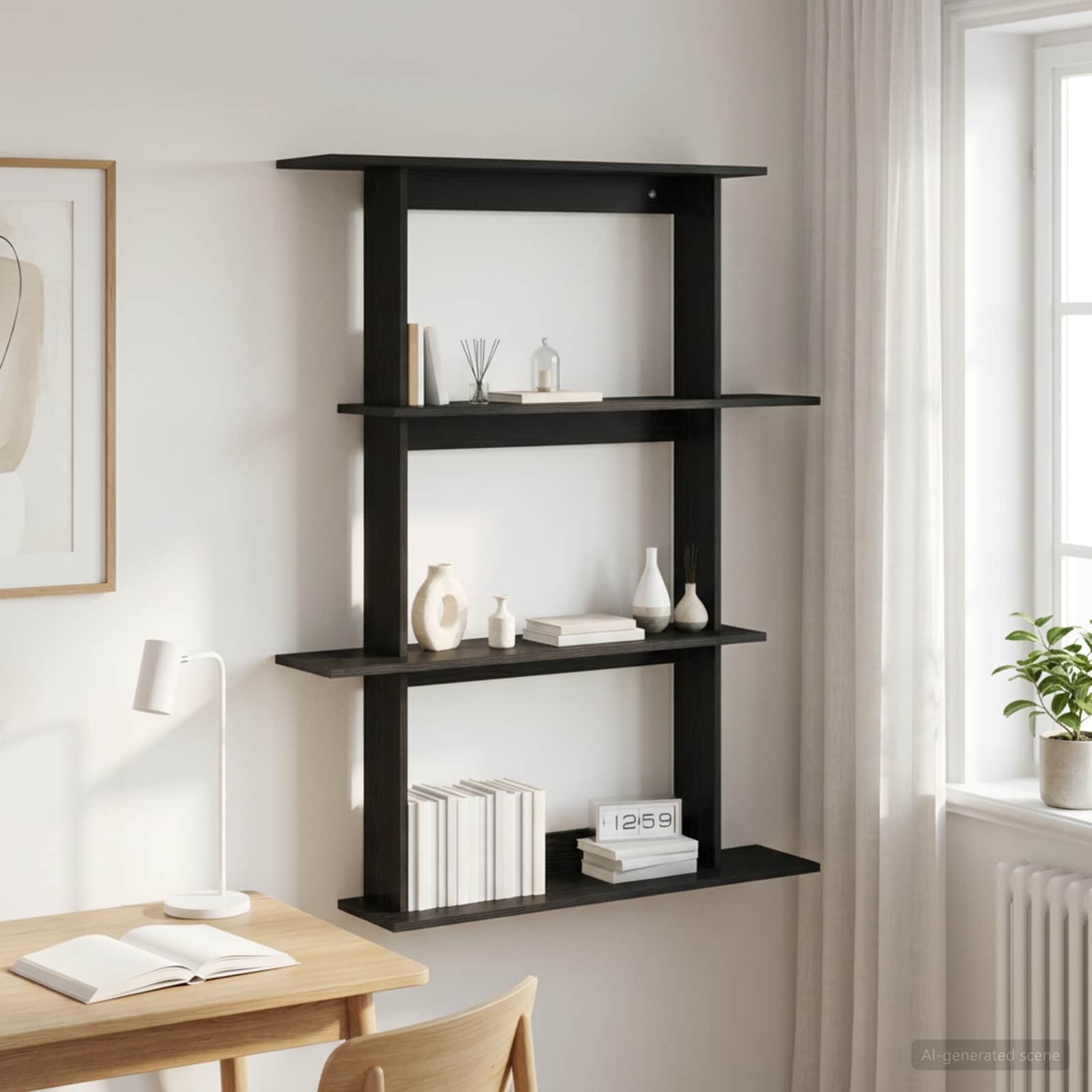 Wandregal Schwarze Eiche 100 x 20 x 126 cm Holzwerkstoff