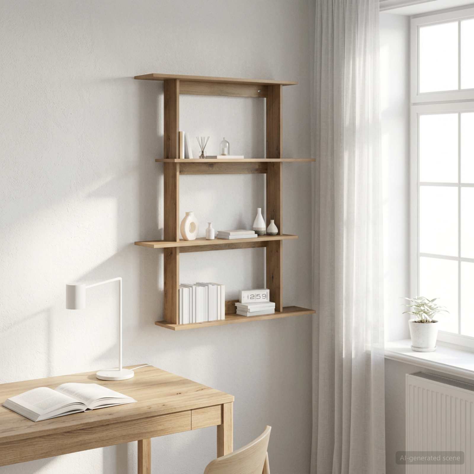 Wandregal Artisan-Eiche 100 x 20 x 126 cm Holzwerkstoff