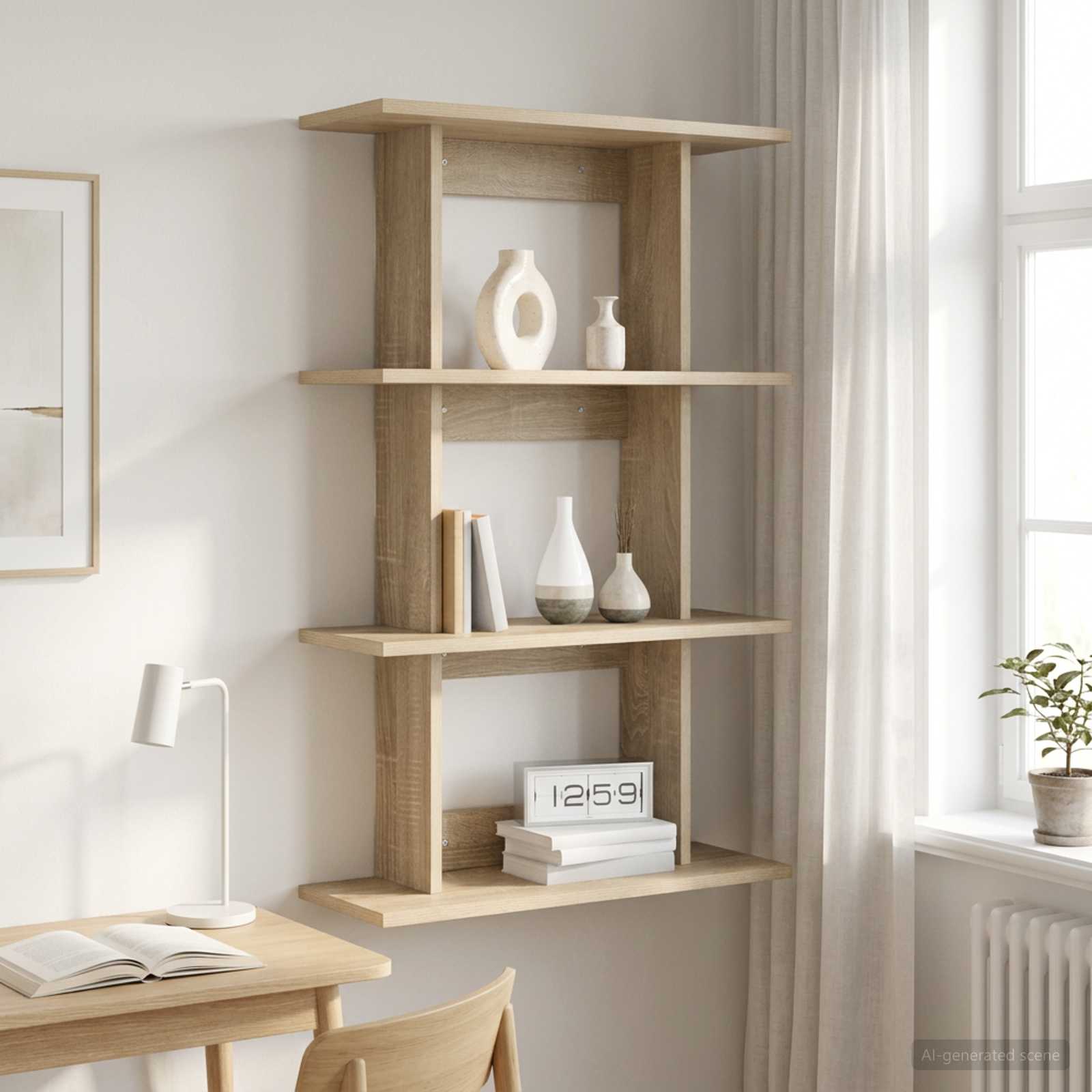 Wandregal Wandhalterung Sonoma-Eiche 56 x 20 x 90 cm