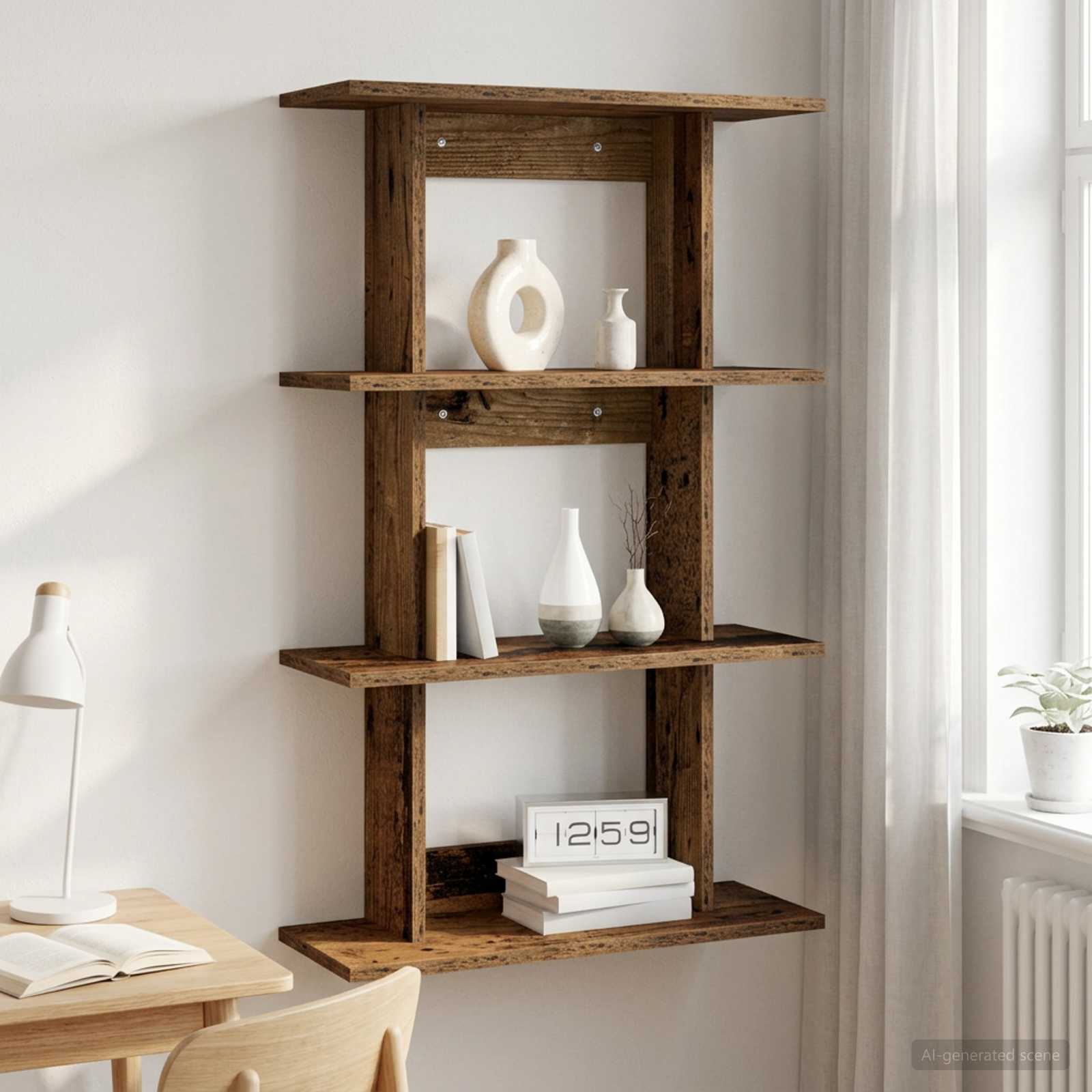 Wandregal Wandhalterung Altholz 56 x 20 x 90 cm Holzwerkstoff