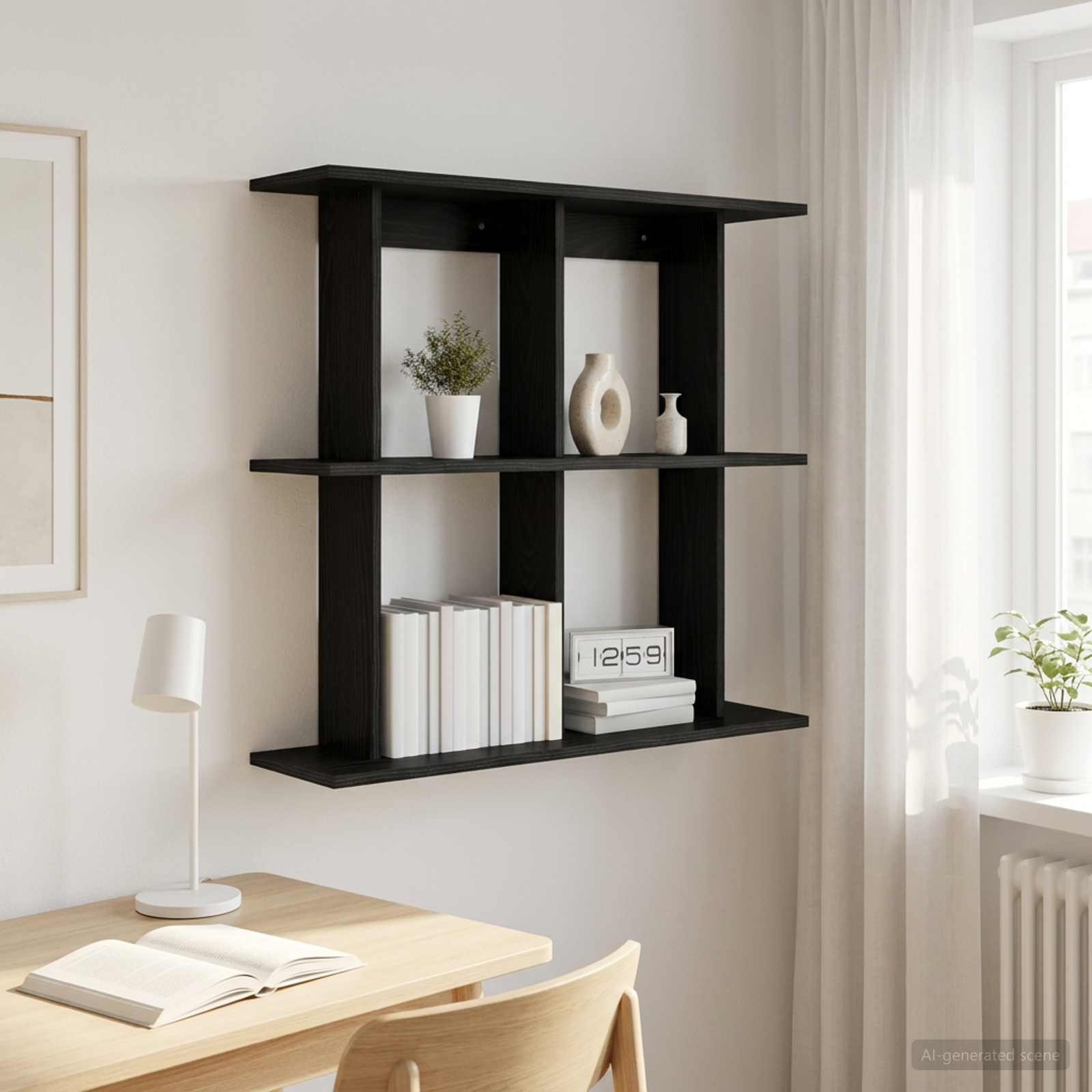 Wandregal Wandhalterung Schwarze Eiche 80 x 20 x 75 cm