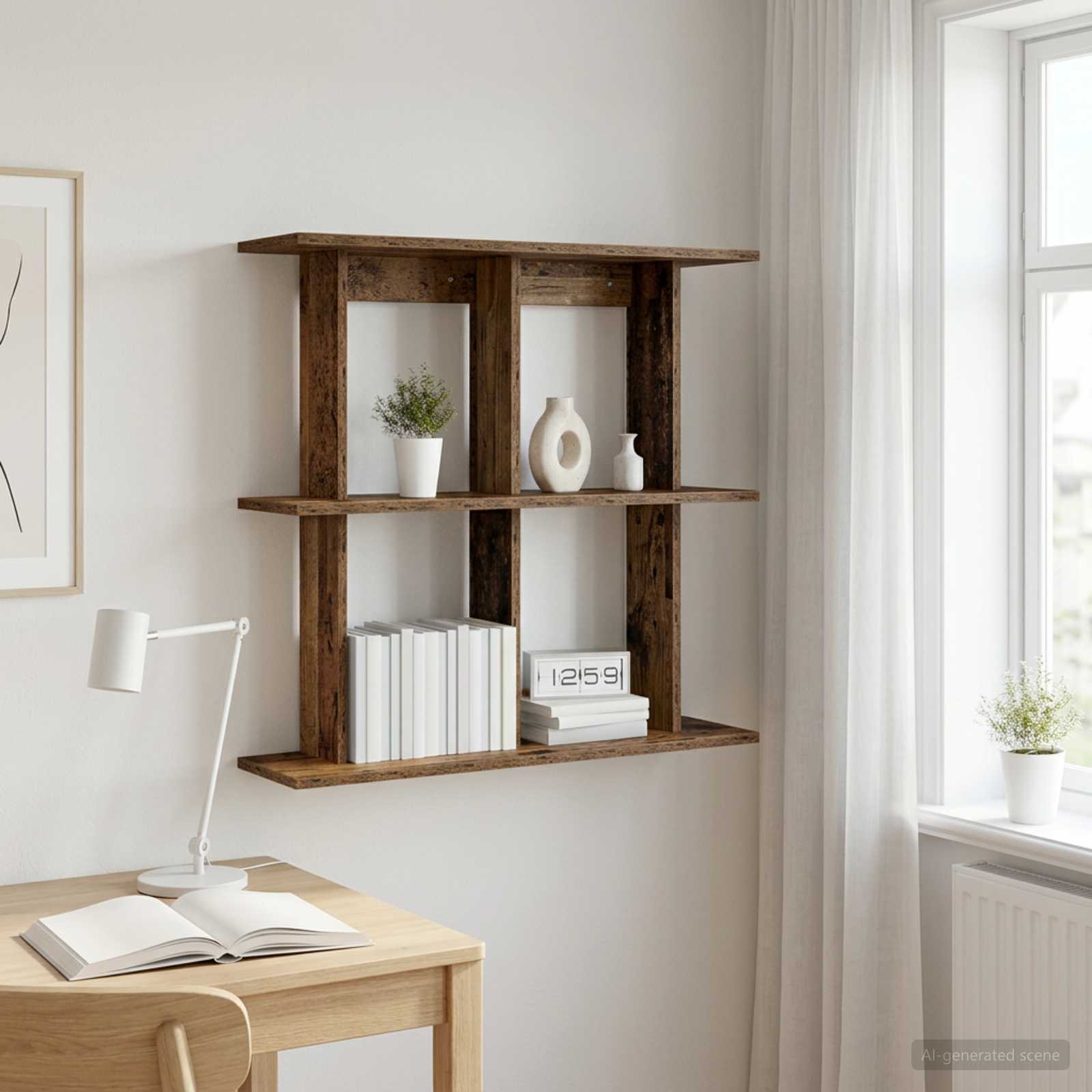 Wandregal Wandhalterung Altholz 80 x 20 x 75 cm Holzwerkstoff