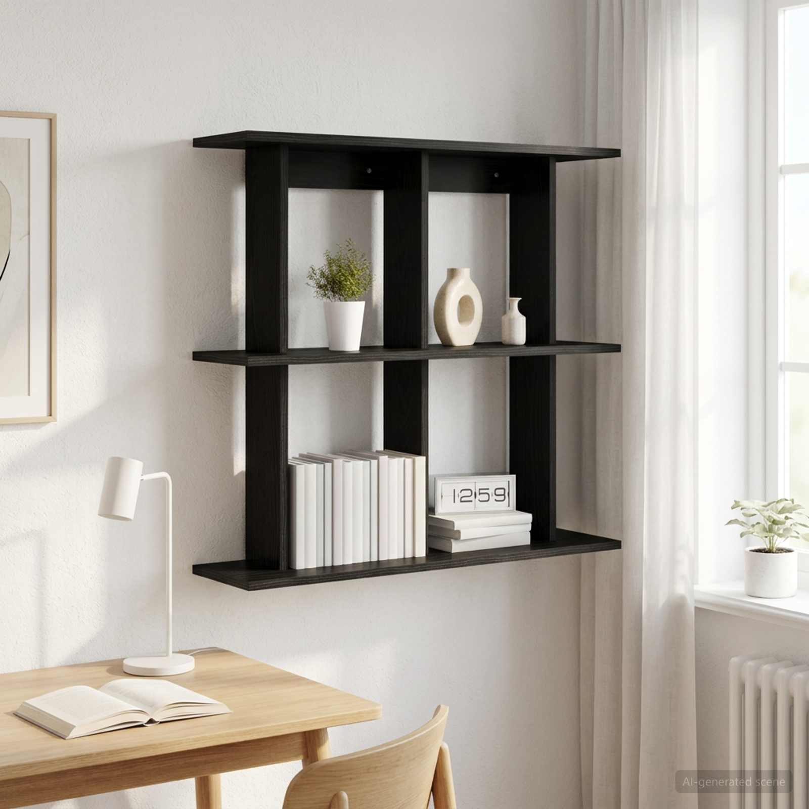 Wandregal Wandhalterung Schwarze Eiche 100 x 20 x 75 cm