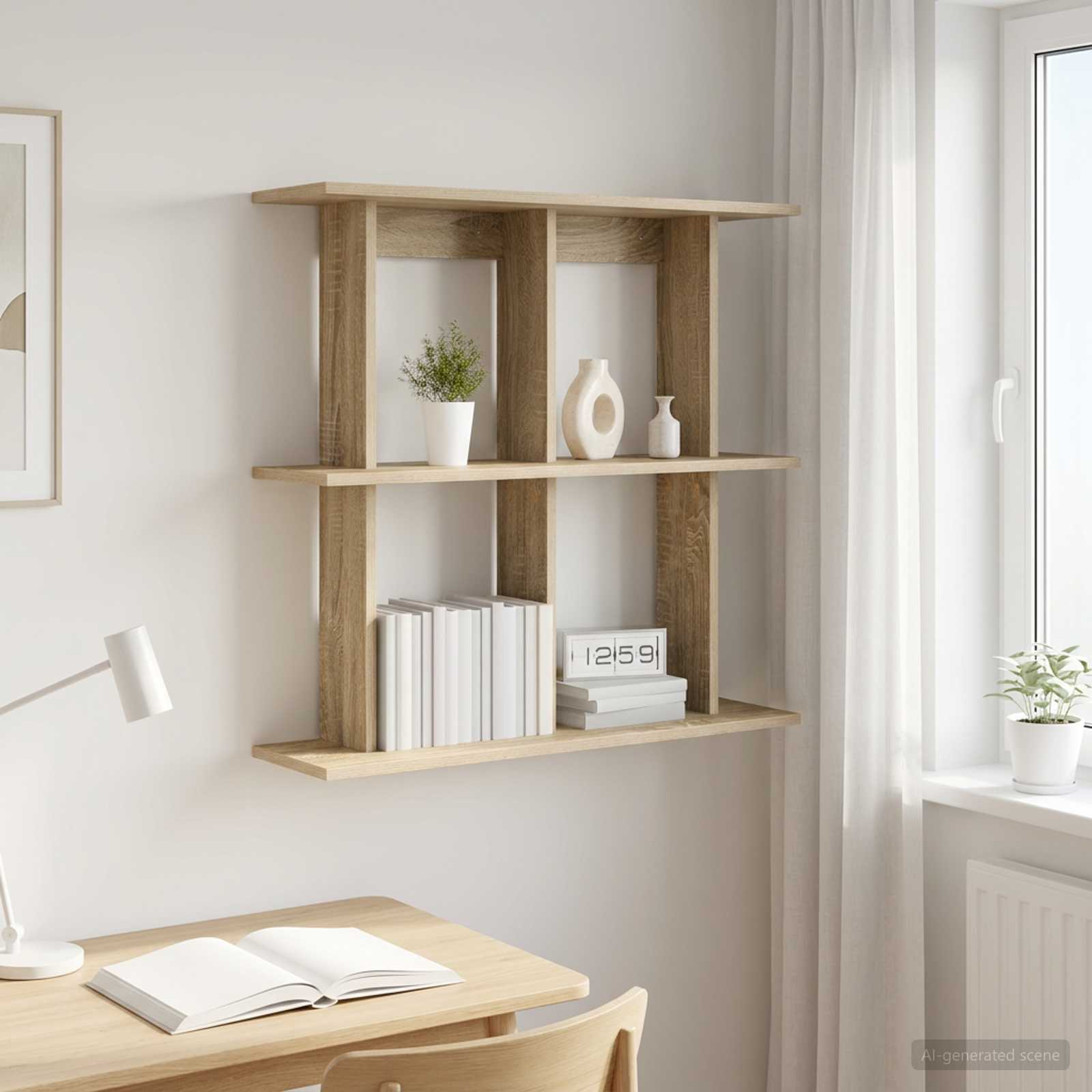 Wandregal Wandhalterung Sonoma-Eiche 100 x 20 x 75 cm