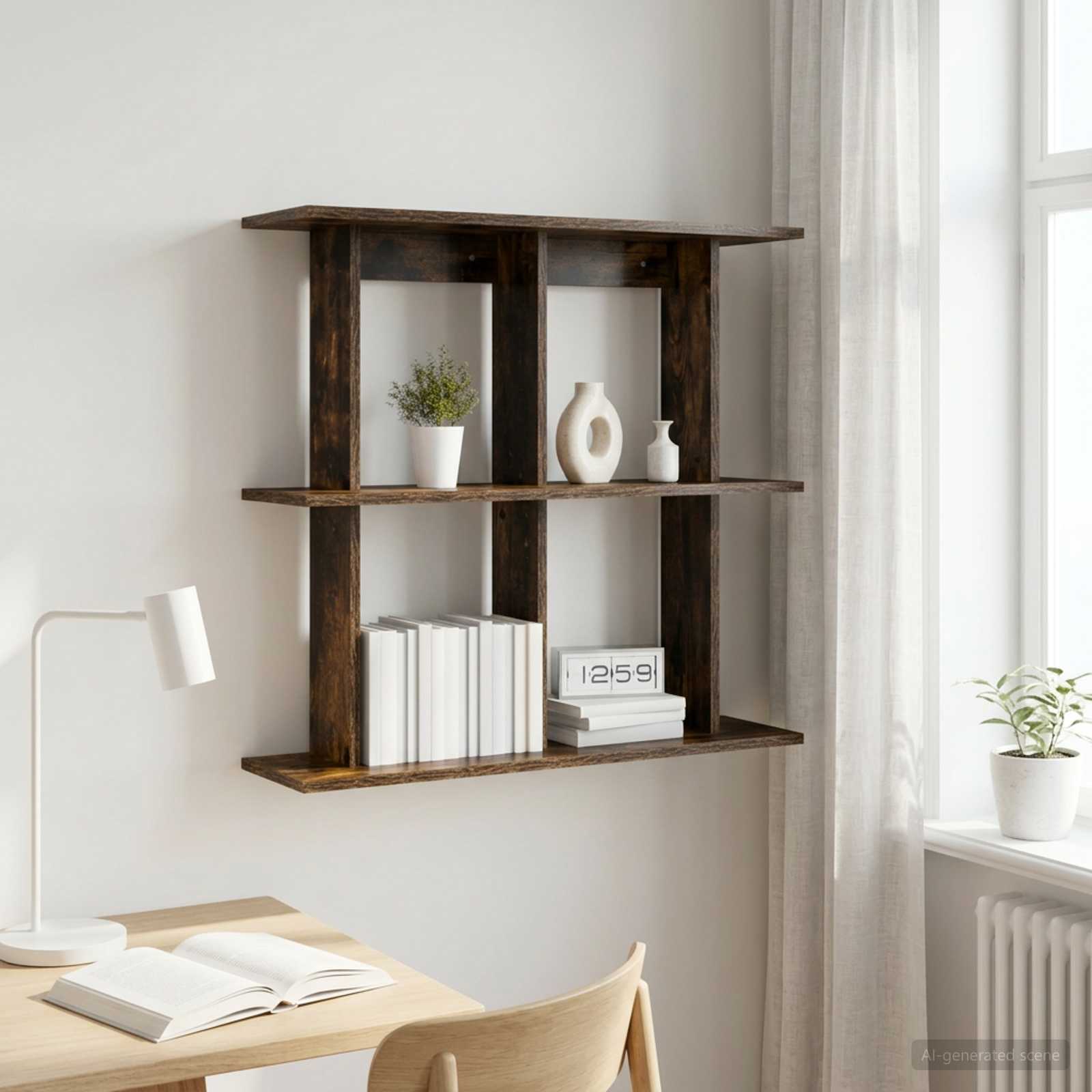 Wandregal Wandhalterung Raucheiche 100 x 20 x 75 cm