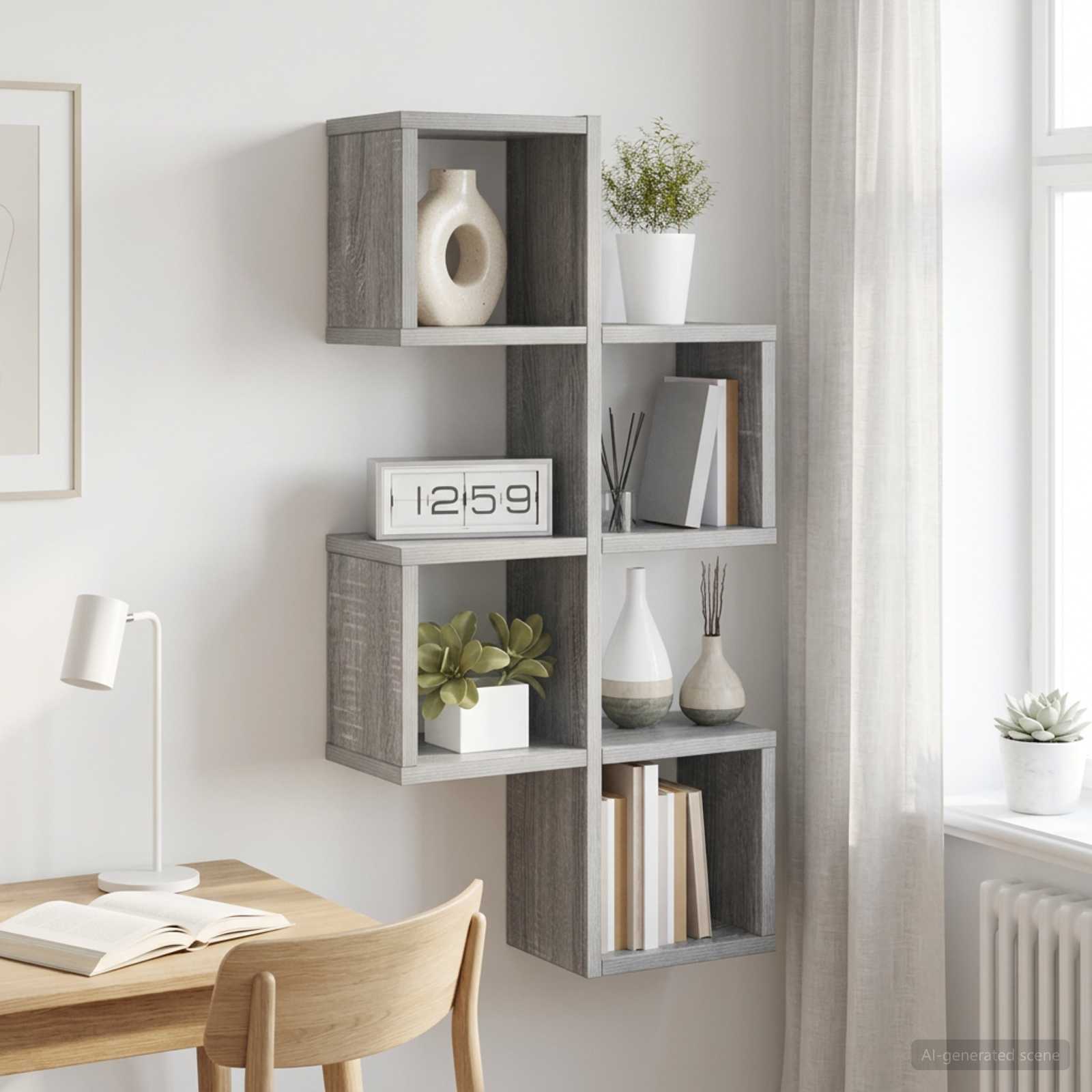 Wandregal Wandhalterung Grau Sonoma 39 x 15 x 76 cm