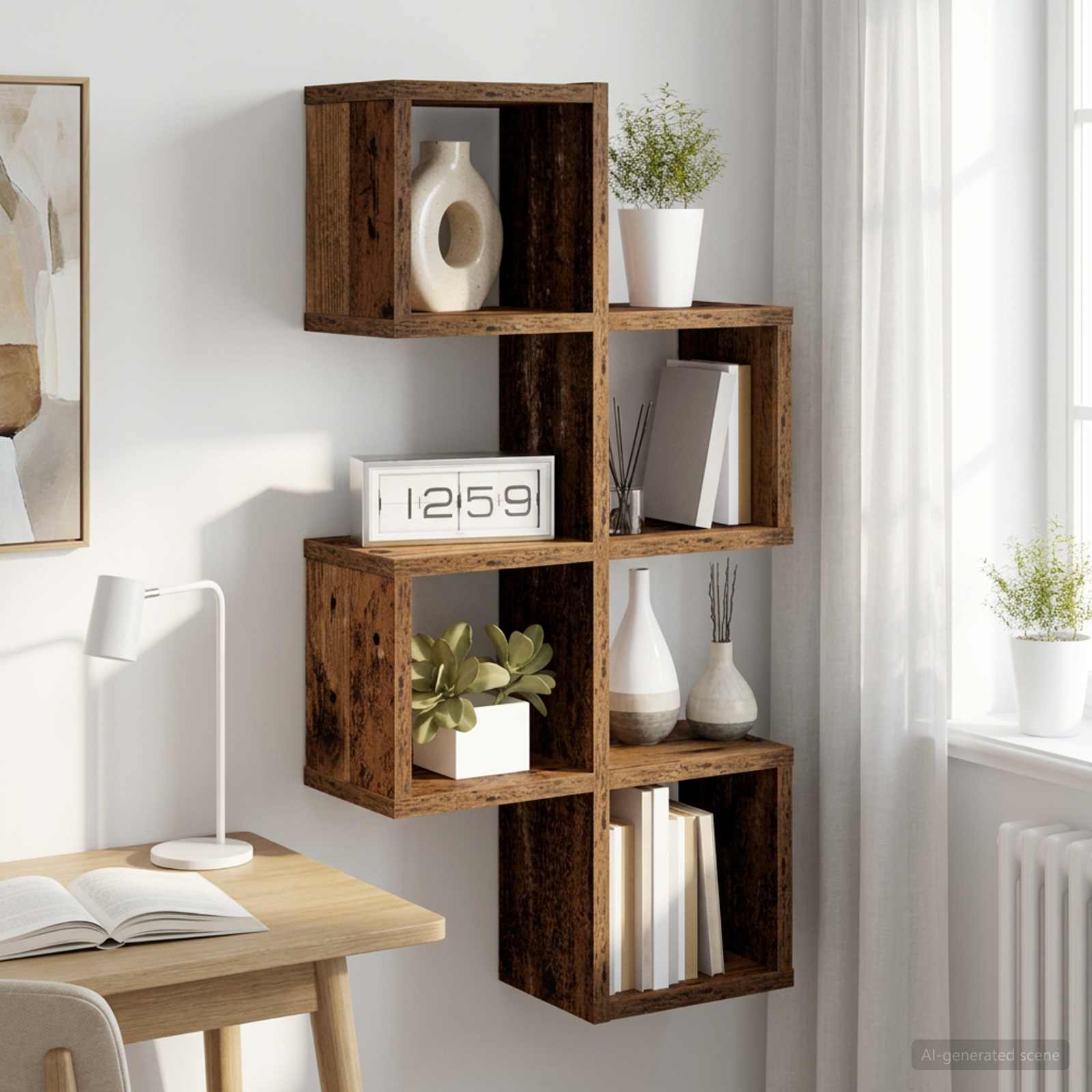 Wandregal Wandhalterung Altholz 39 x 15 x 76 cm Holzwerkstoff