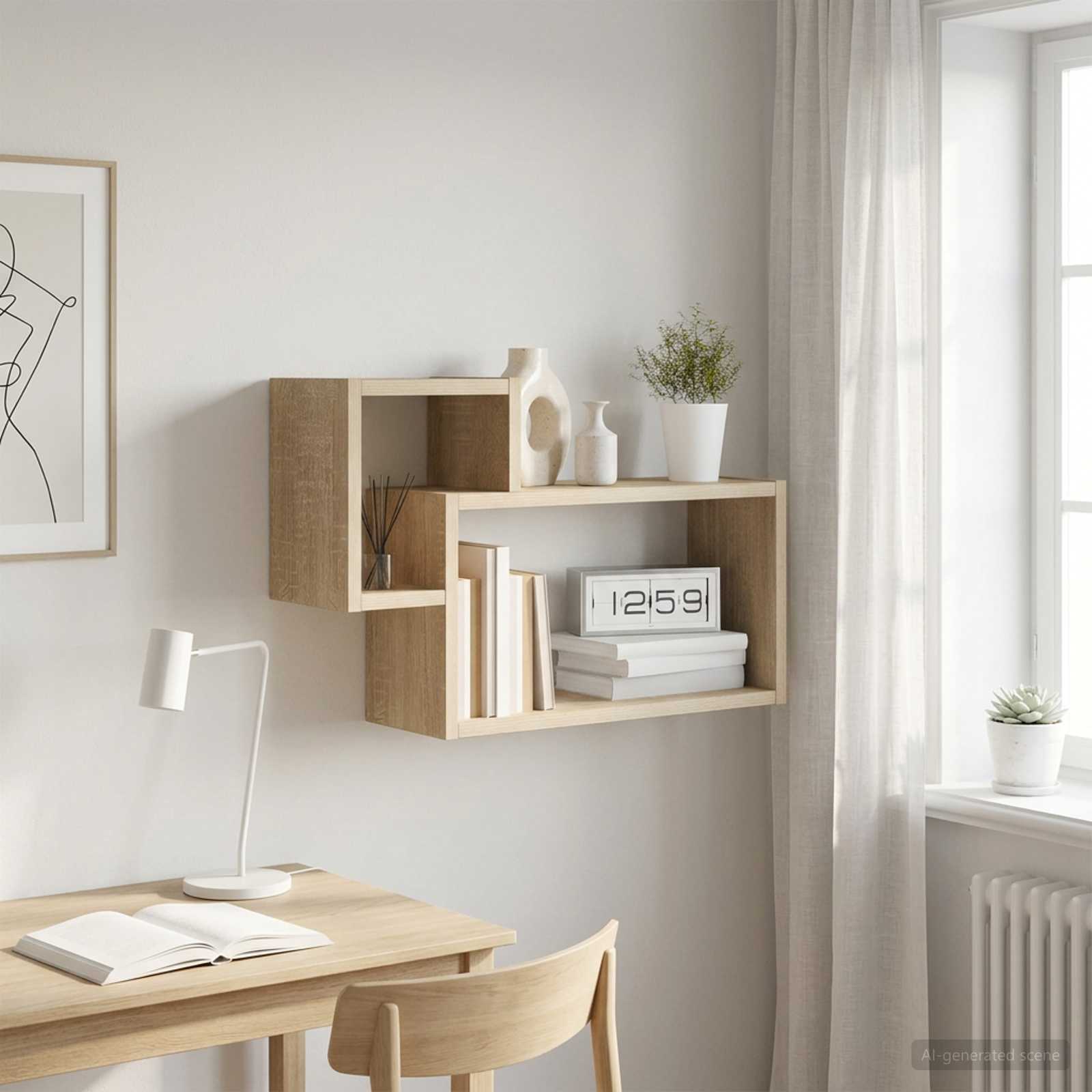 Wandregal Wandhalterung Sonoma-Eiche 55 x 15 x 35 cm