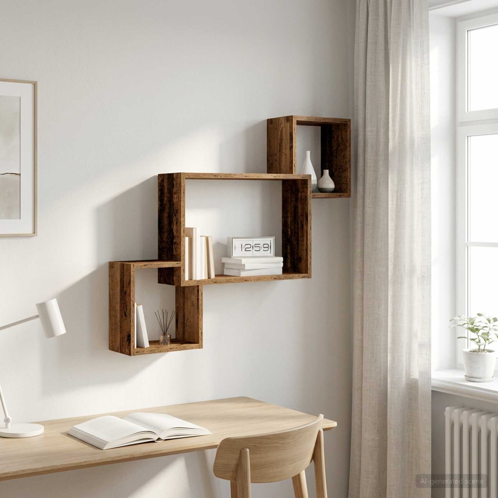 Wandregal Wandhalterung Altholz 91,5 x 15 x 76 cm Holzwerkstoff