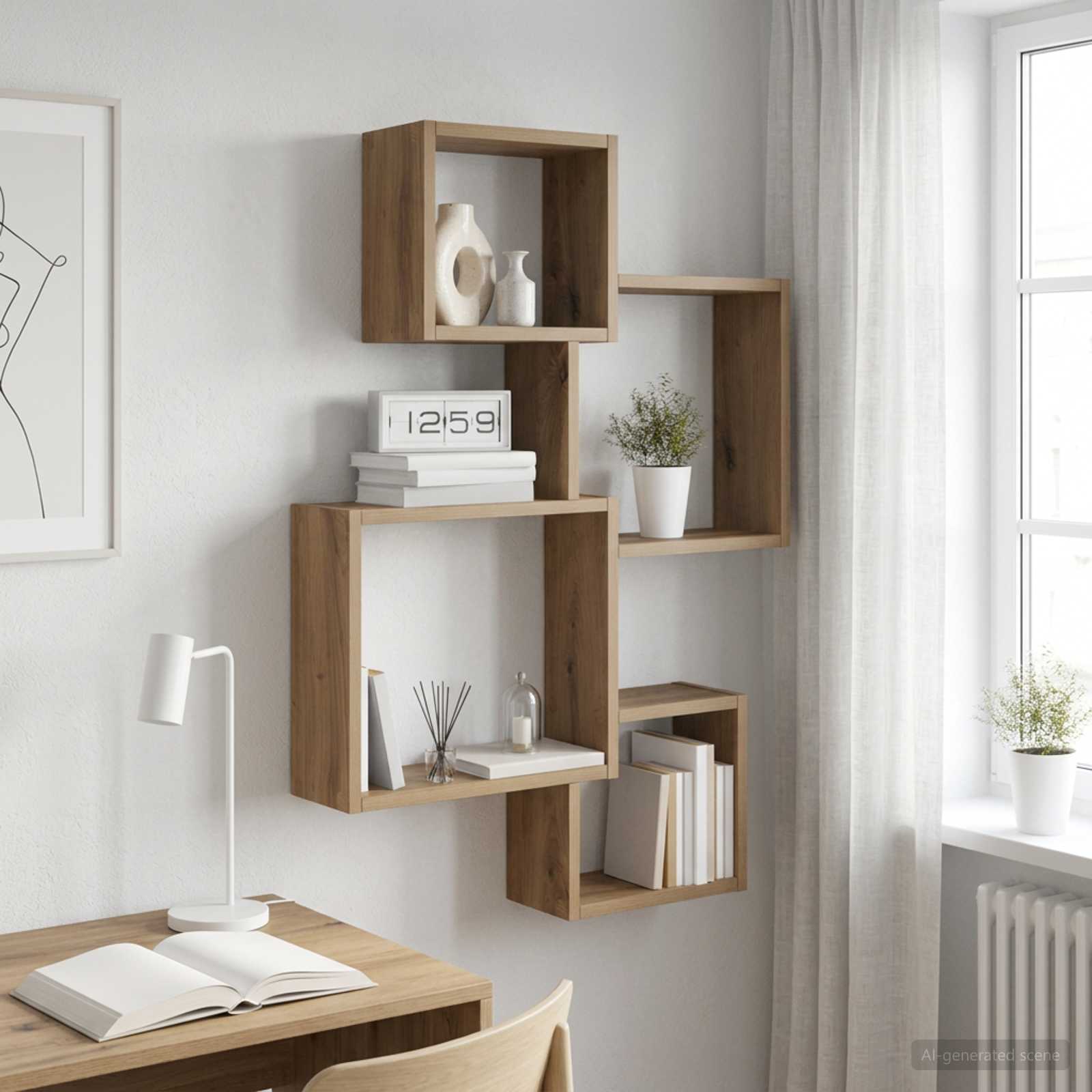 Wandwürfelregale Wandhalterung Artisan-Eiche Holzwerkstoff
