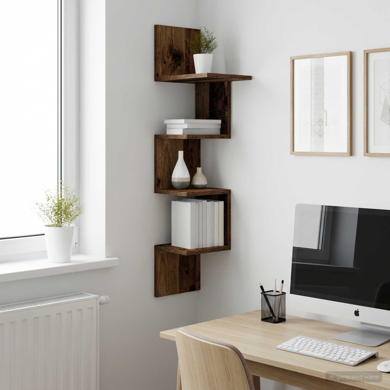 Wandregal Wandhalterung Altholz 32 x 21 x 107 cm Holzwerkstoff
