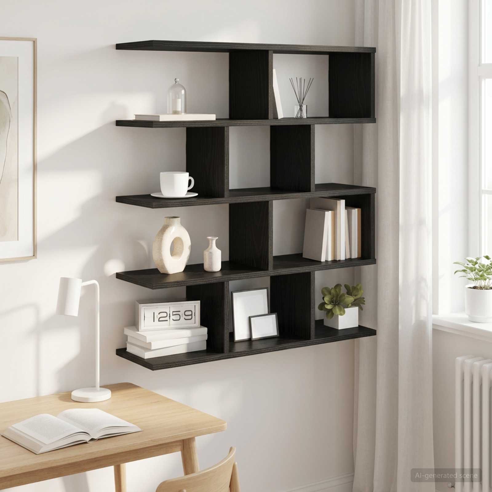 Wandregal Schwarze Eiche 70 x 20 x 100 cm Holzwerkstoff