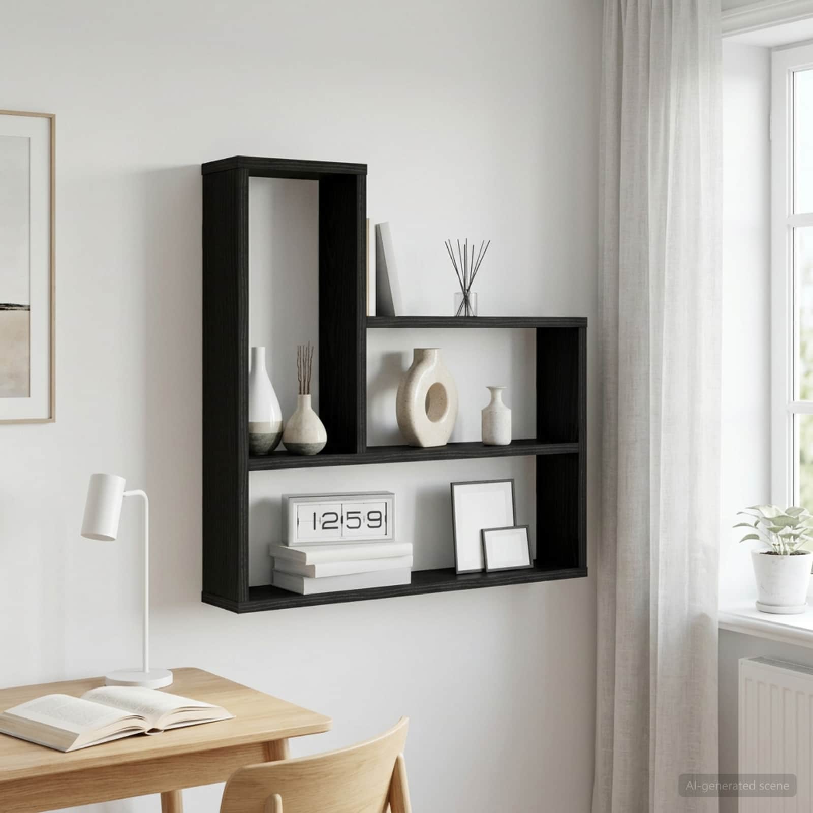 Wandregal Schwarze Eiche 60 x 11 x 60 cm Holzwerkstoff