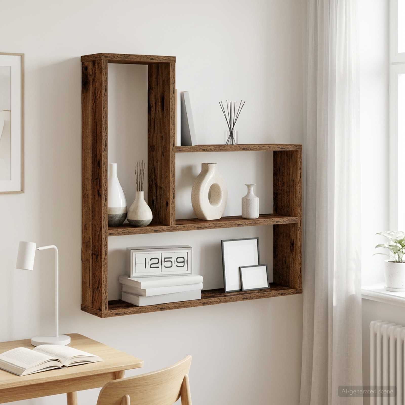 Wandregal Altholz 60 x 11 x 60 cm Holzwerkstoff