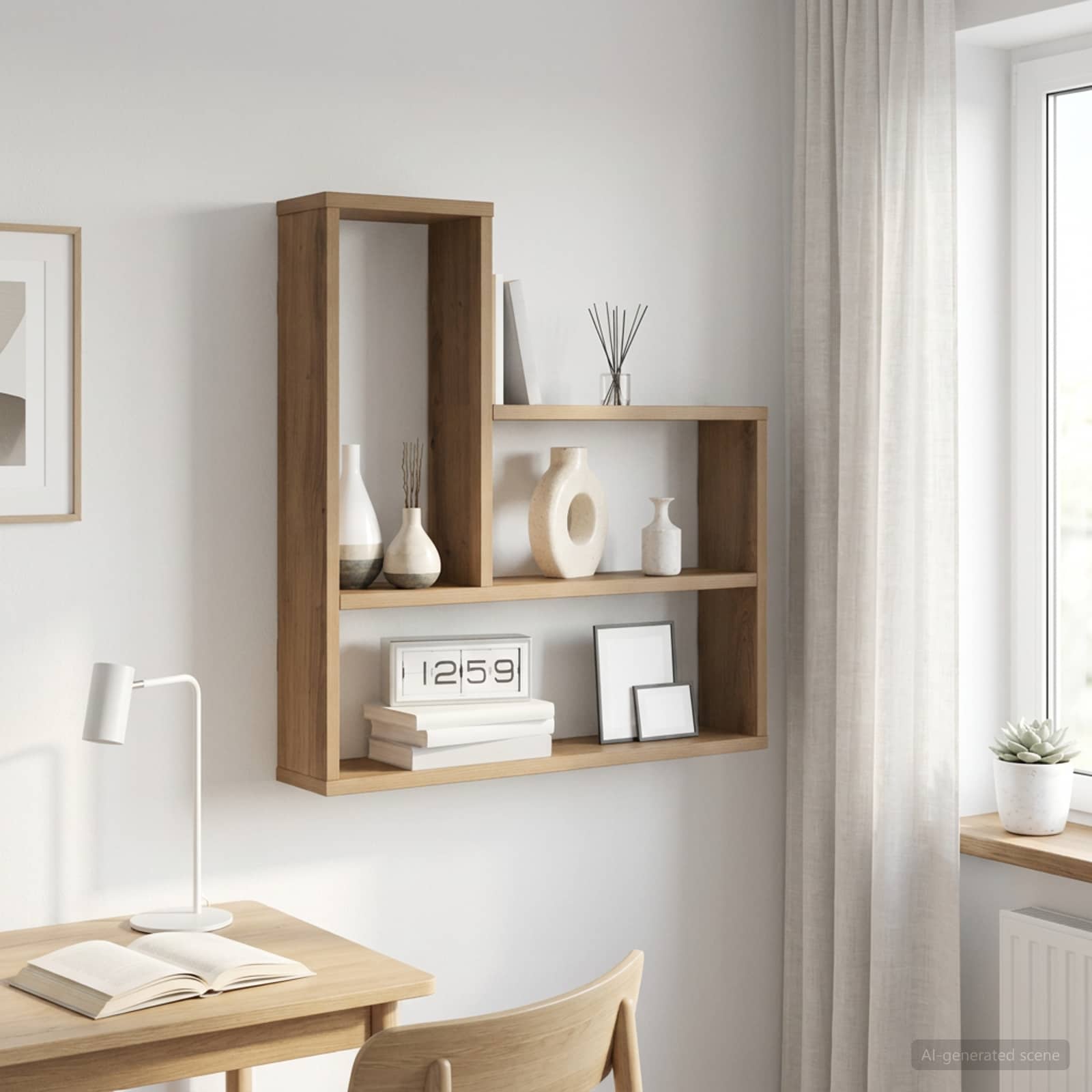 Wandregal Artisan-Eiche 60 x 11 x 60 cm Holzwerkstoff