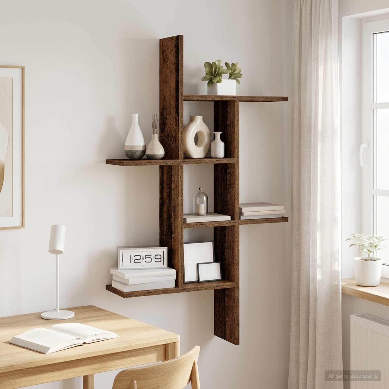 Wandregal Altholz 61 x 15 x 102 cm Holzwerkstoff
