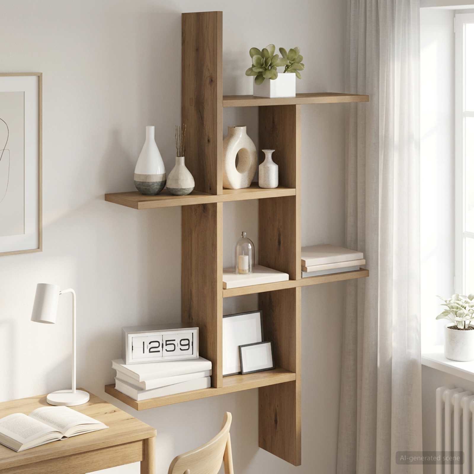 Wandregal Artisan-Eiche 61 x 15 x 102 cm Holzwerkstoff