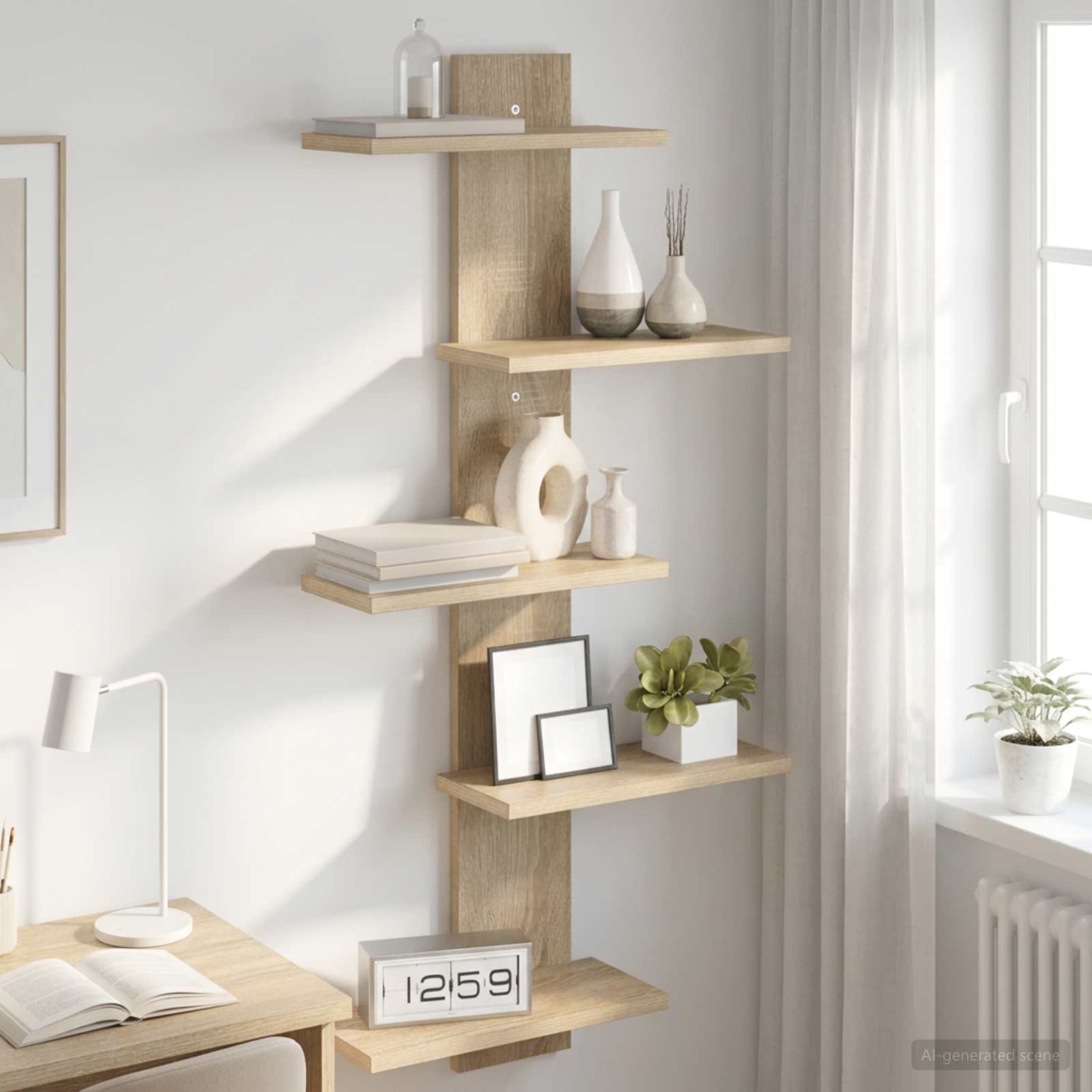 Wandregal Sonoma-Eiche 48,5 x 15 x 101 cm Holzwerkstoff