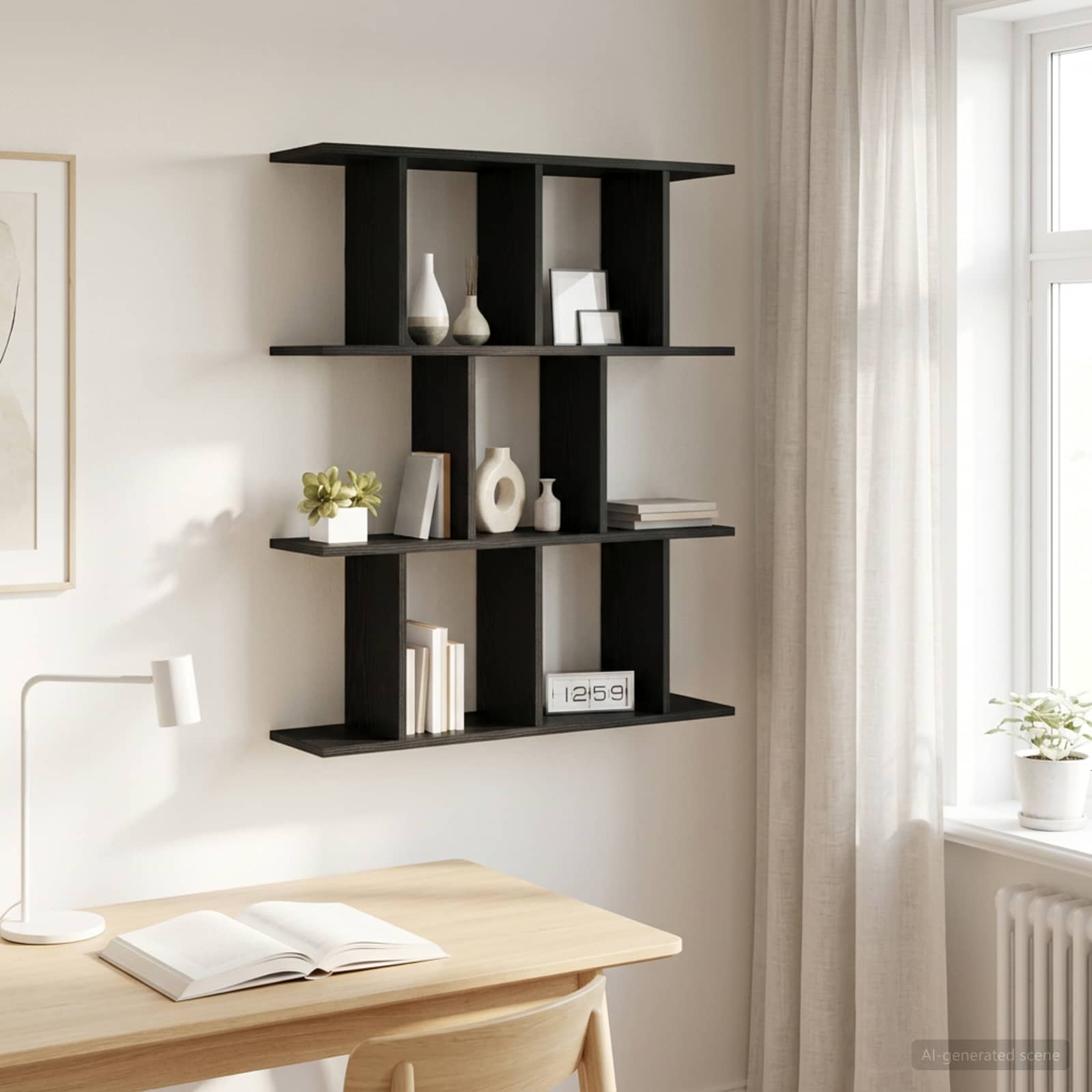 Wandregal Schwarze Eiche 80 x 20 x 96 cm Holzwerkstoff