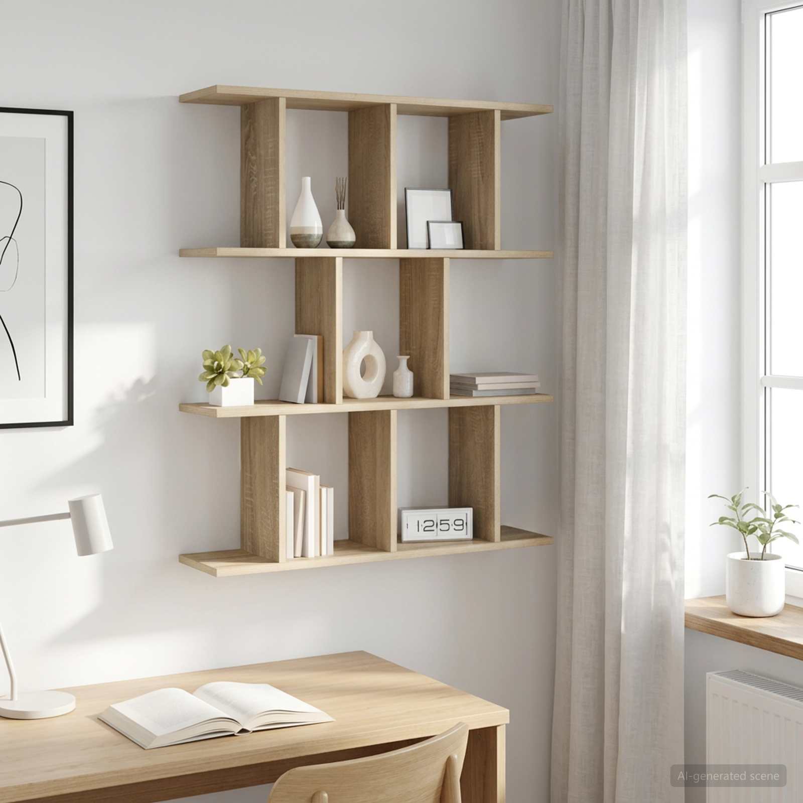Wandregal Sonoma-Eiche 80 x 20 x 96 cm Holzwerkstoff