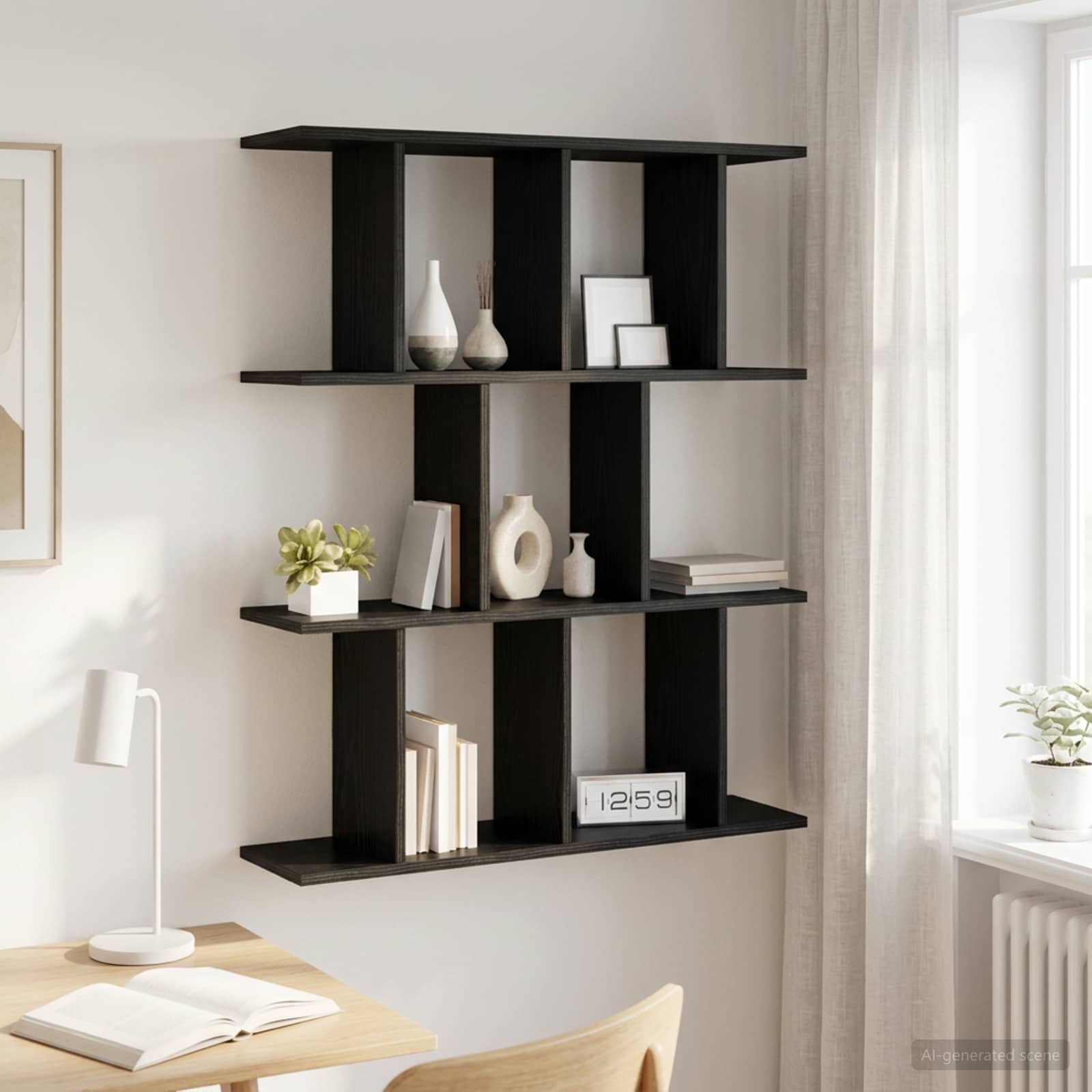 Wandregal Schwarze Eiche 102 x 20 x 96 cm Holzwerkstoff