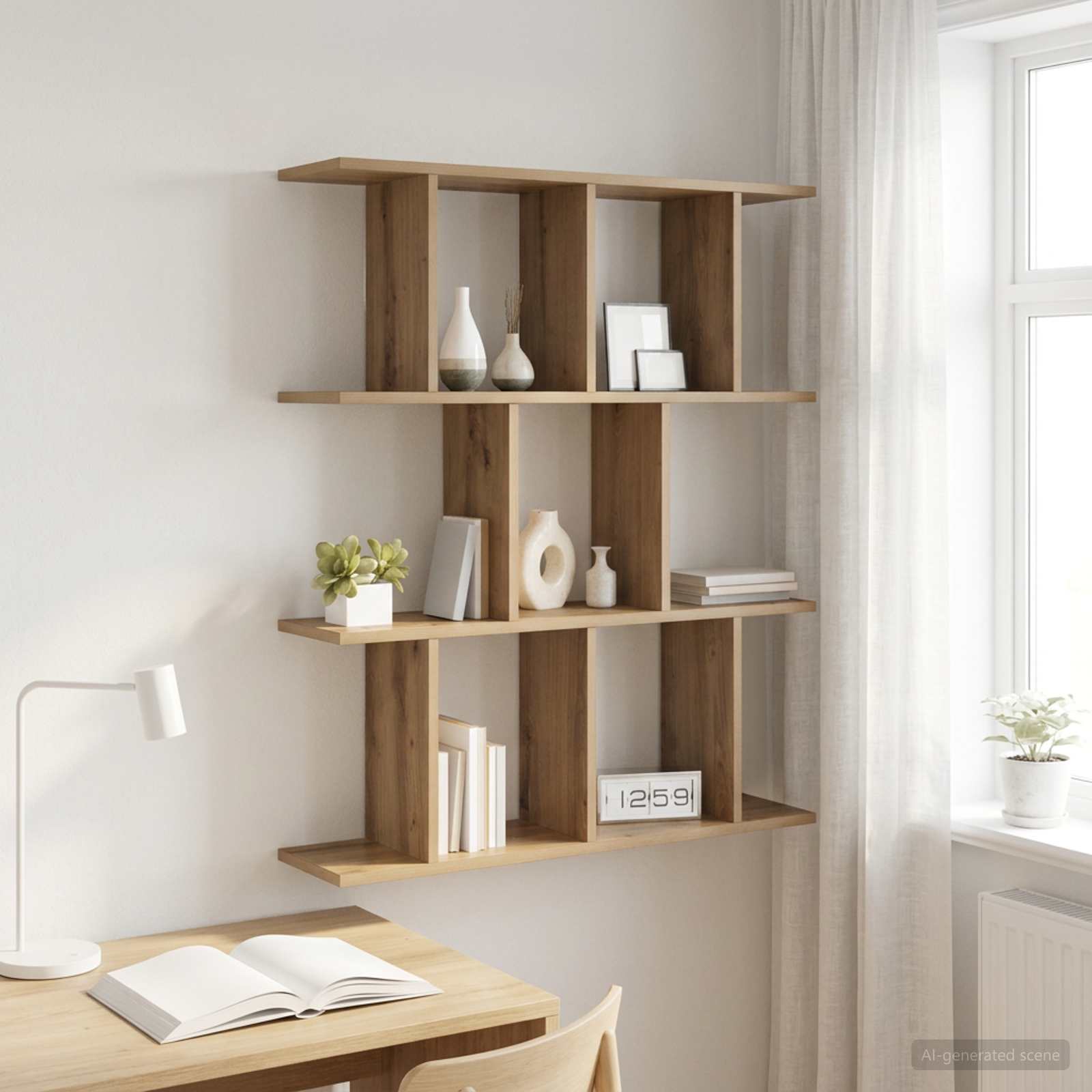 Wandregal Artisan-Eiche 102 x 20 x 96 cm Holzwerkstoff