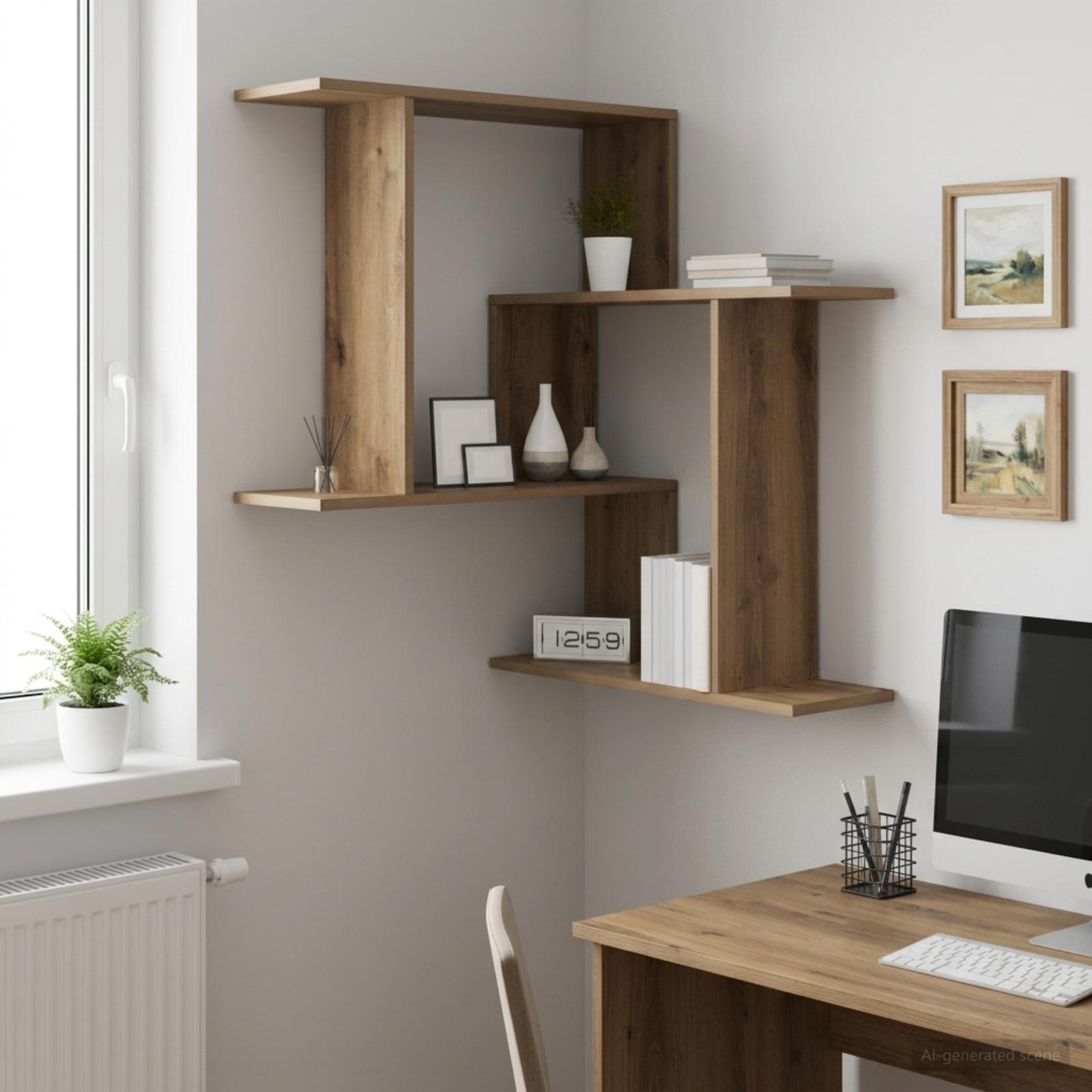 Wandregal Artisan-Eiche 67 x 67 x 87 cm Holzwerkstoff