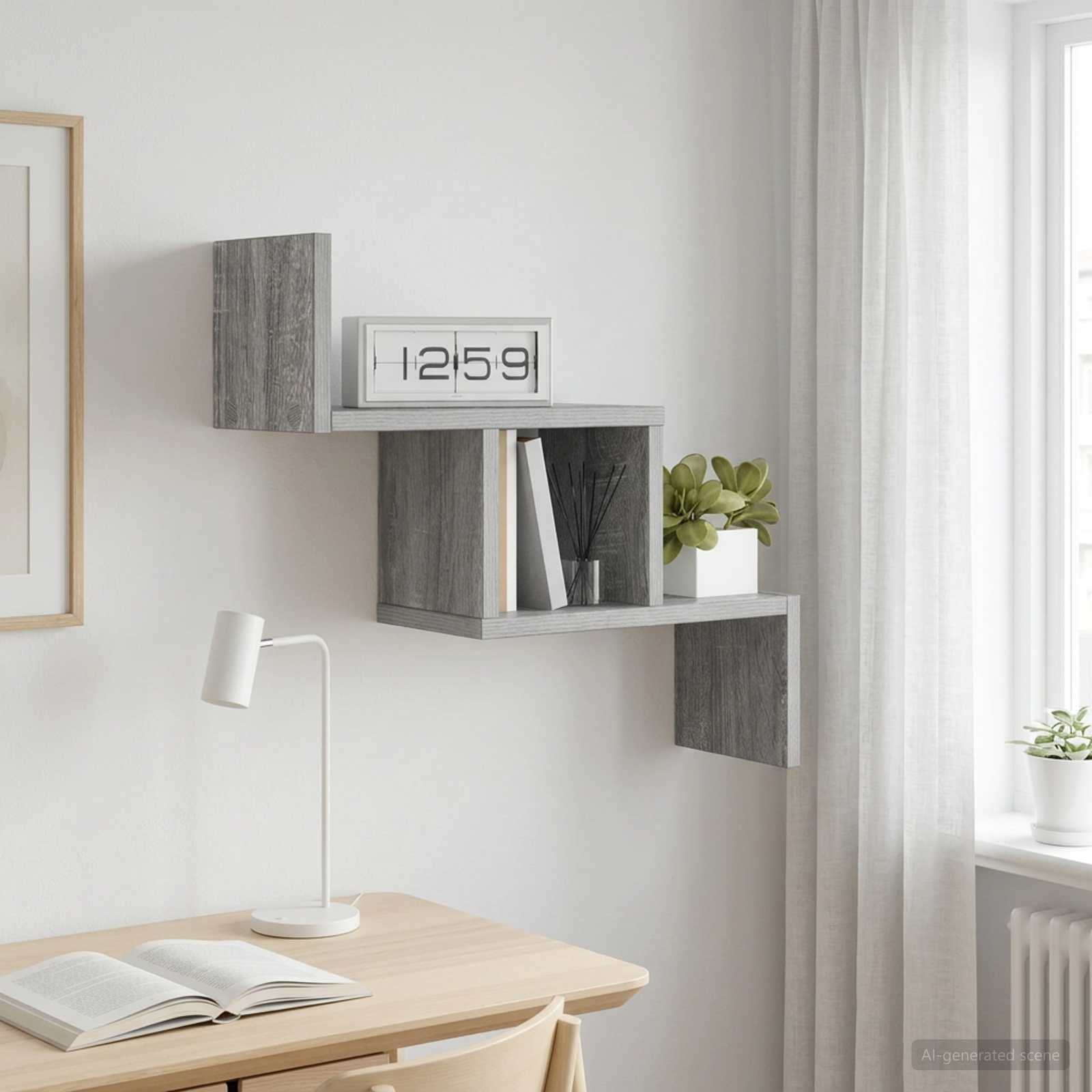 Wandregal Sonoma-Grau 48 x 15 x 42 cm Holzwerkstoff