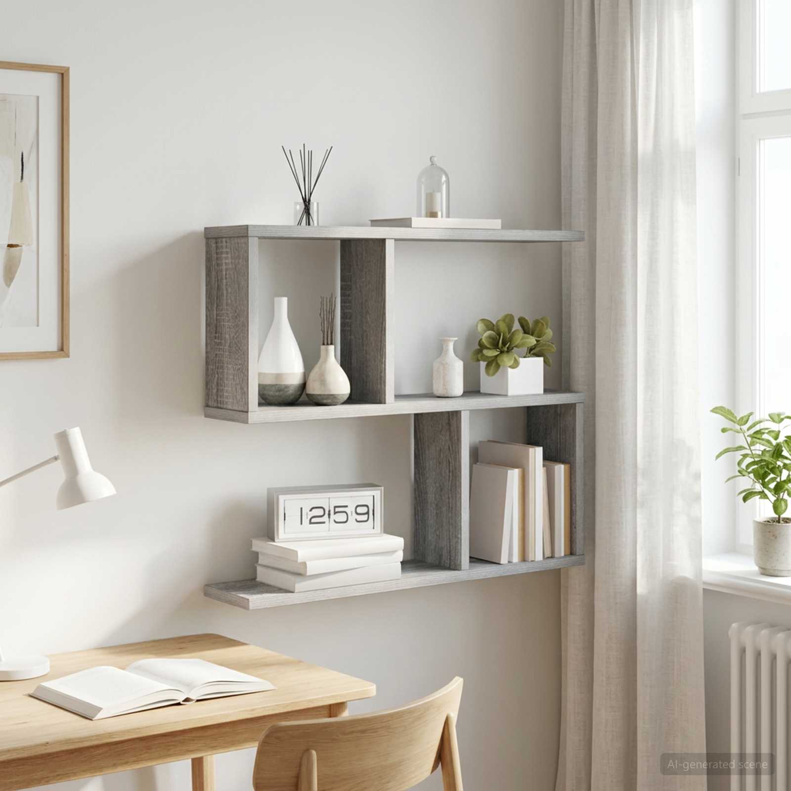 Wandregal Sonoma-Grau 60 x 12 x 50,5 cm Holzwerkstoff