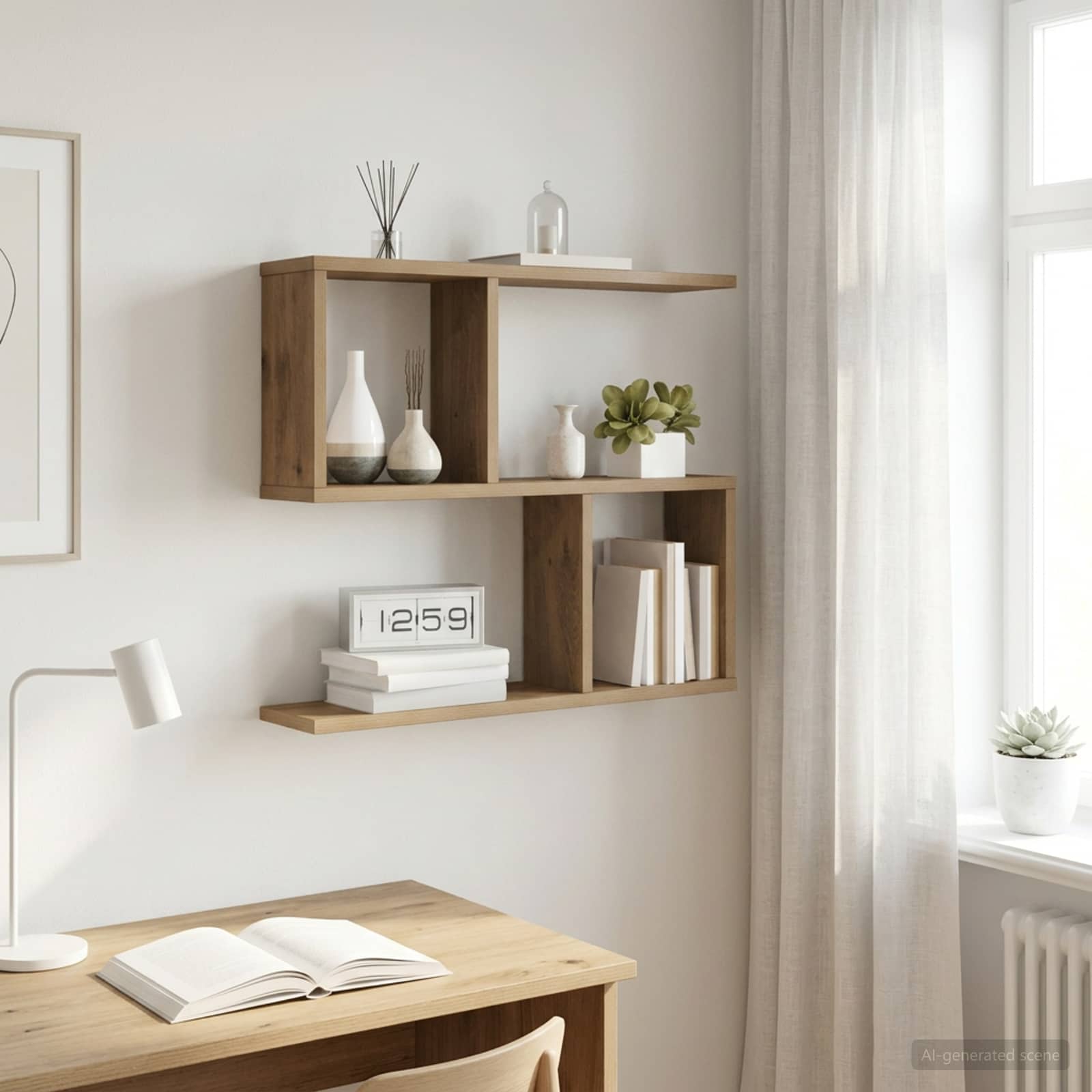 Wandregal Artisan-Eiche 60 x 12 x 50,5 cm Holzwerkstoff