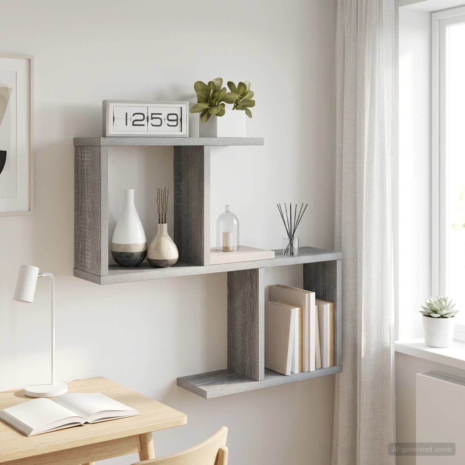Wandregal Sonoma-Grau 60 x 12 x 50,5 cm Holzwerkstoff