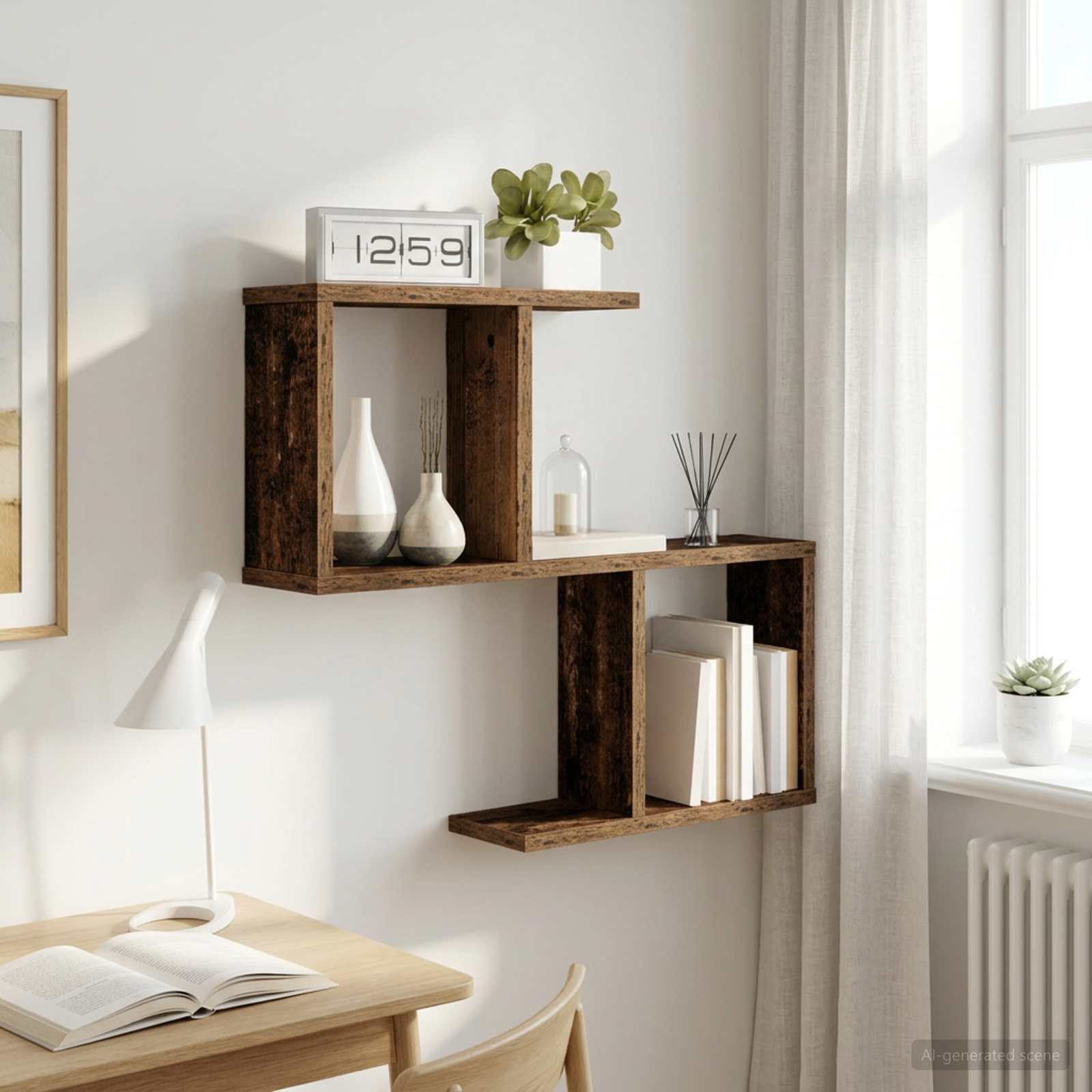 Wandregal Altholz 60 x 12 x 50,5 cm Holzwerkstoff