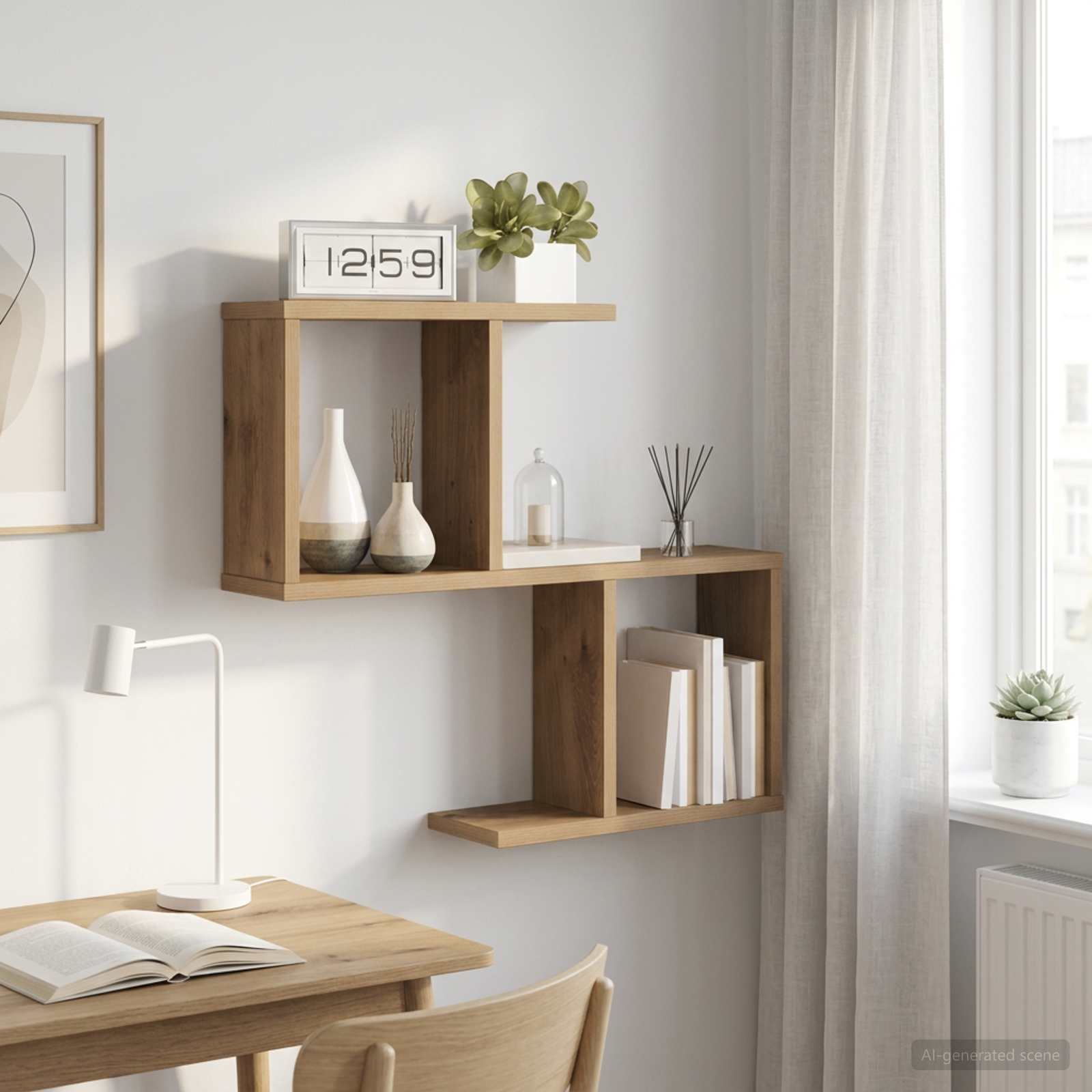 Wandregal Artisan-Eiche 60 x 12 x 50,5 cm Holzwerkstoff
