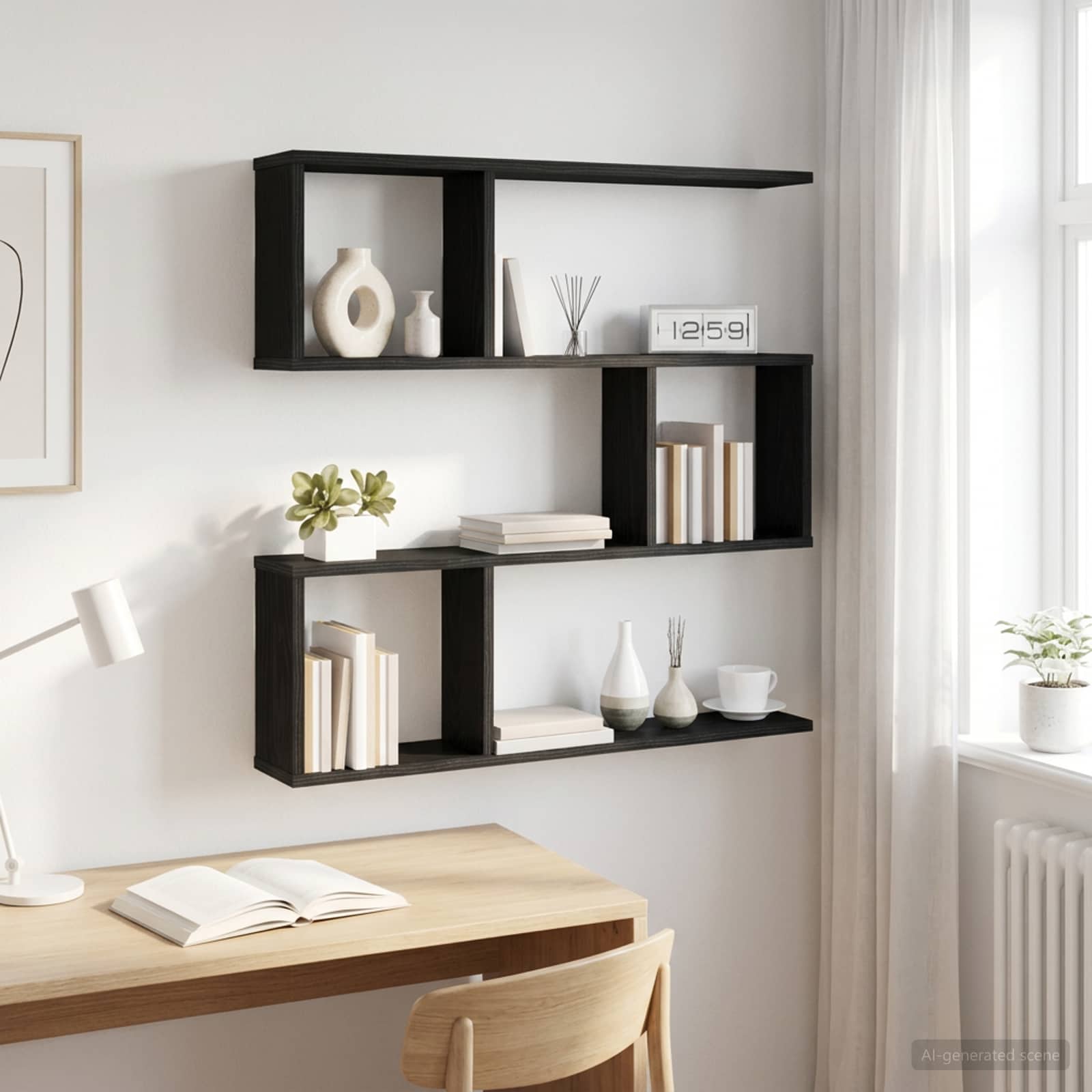 Wandregal Schwarze Eiche 80 x 12 x 79,5 cm Holzwerkstoff