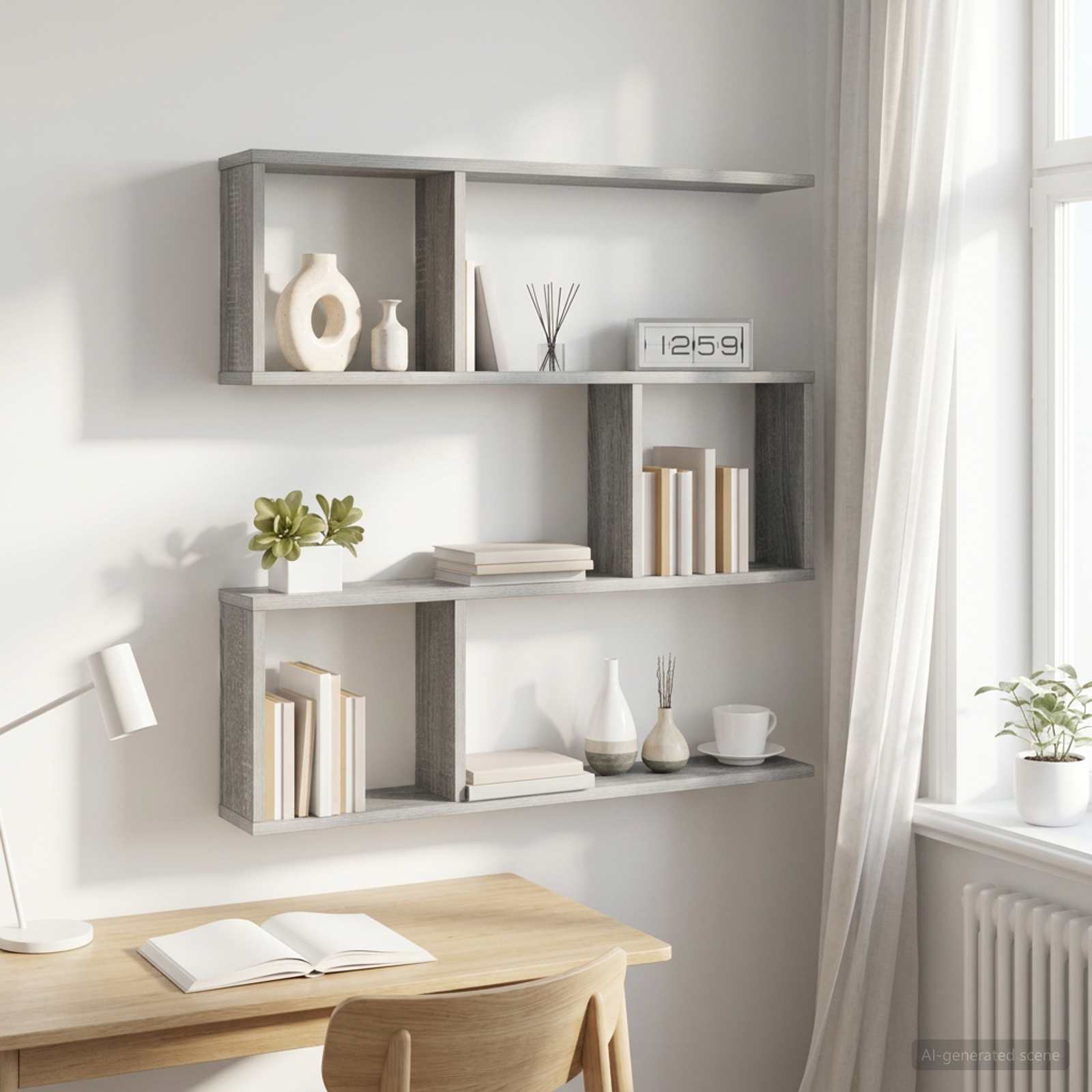 Wandregal Sonoma-Grau 80 x 12 x 79,5 cm Holzwerkstoff