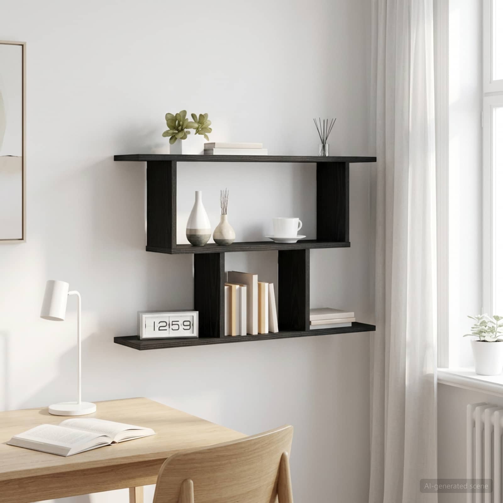 Wandregal Schwarze Eiche 80 x 15 x 50,5 cm Holzwerkstoff