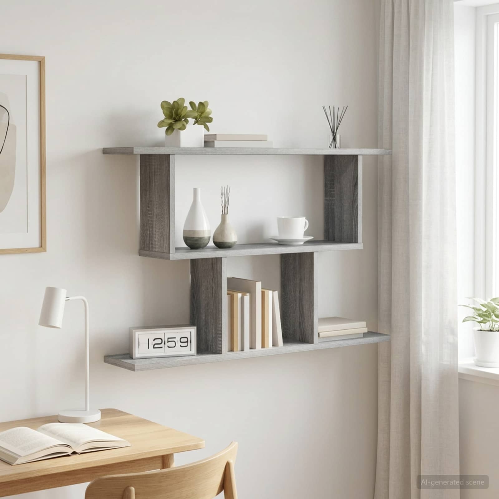 Wandregal Sonoma-Grau 80 x 15 x 50,5 cm Holzwerkstoff