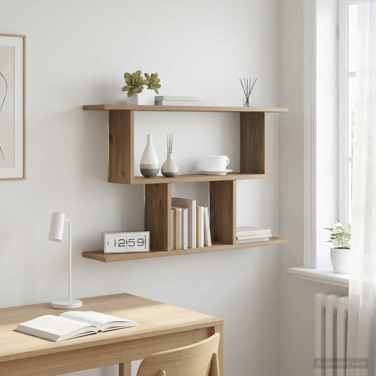 Wandregal Artisan-Eiche 80 x 15 x 50,5 cm Holzwerkstoff