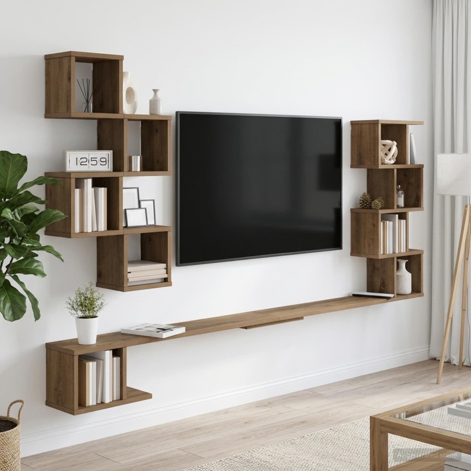 Wandmontiertes TV-Regal Artisan-Eiche 180 x 15 x 94 cm