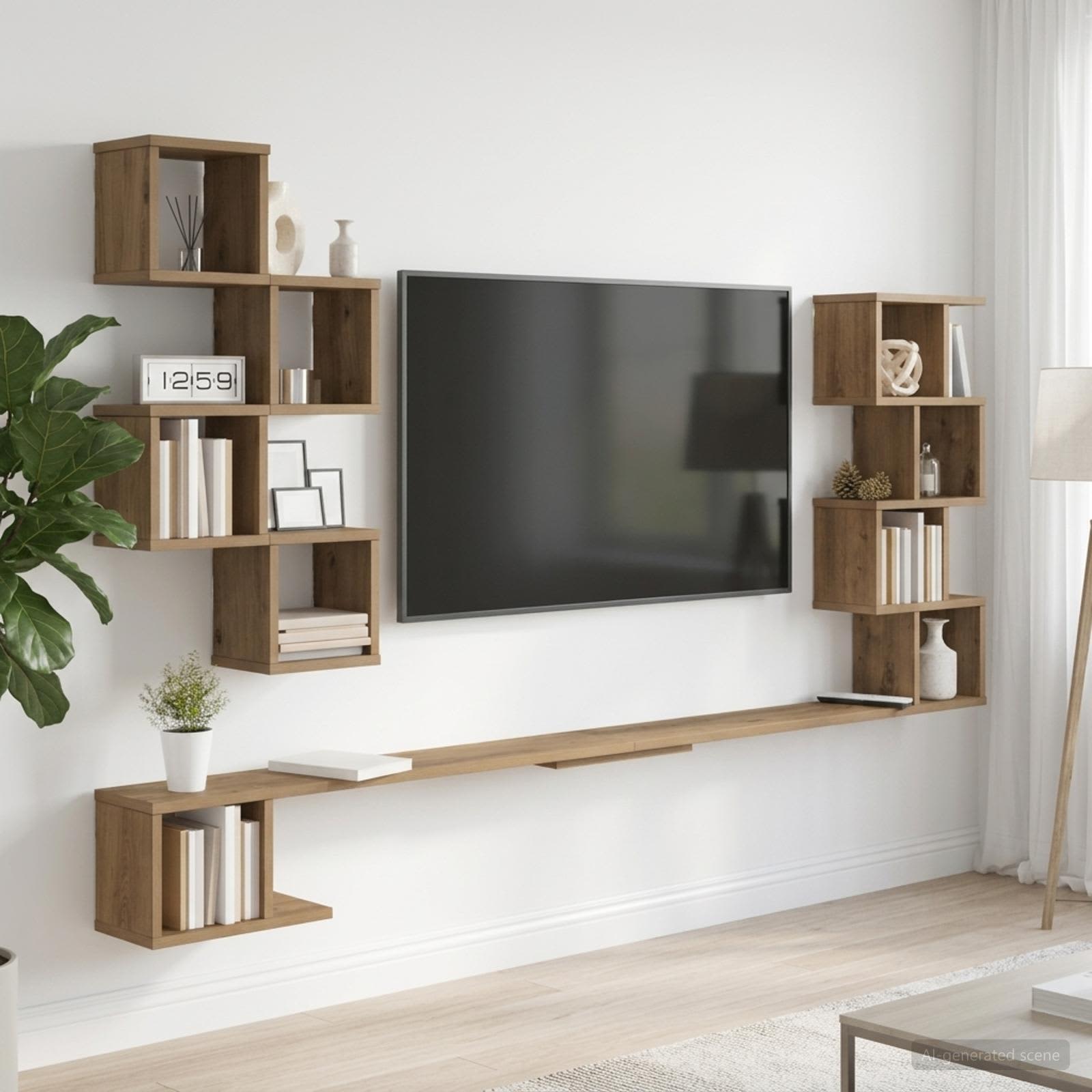 Wandmontiertes TV-Regal Artisan-Eiche 200 x 15 x 94 cm
