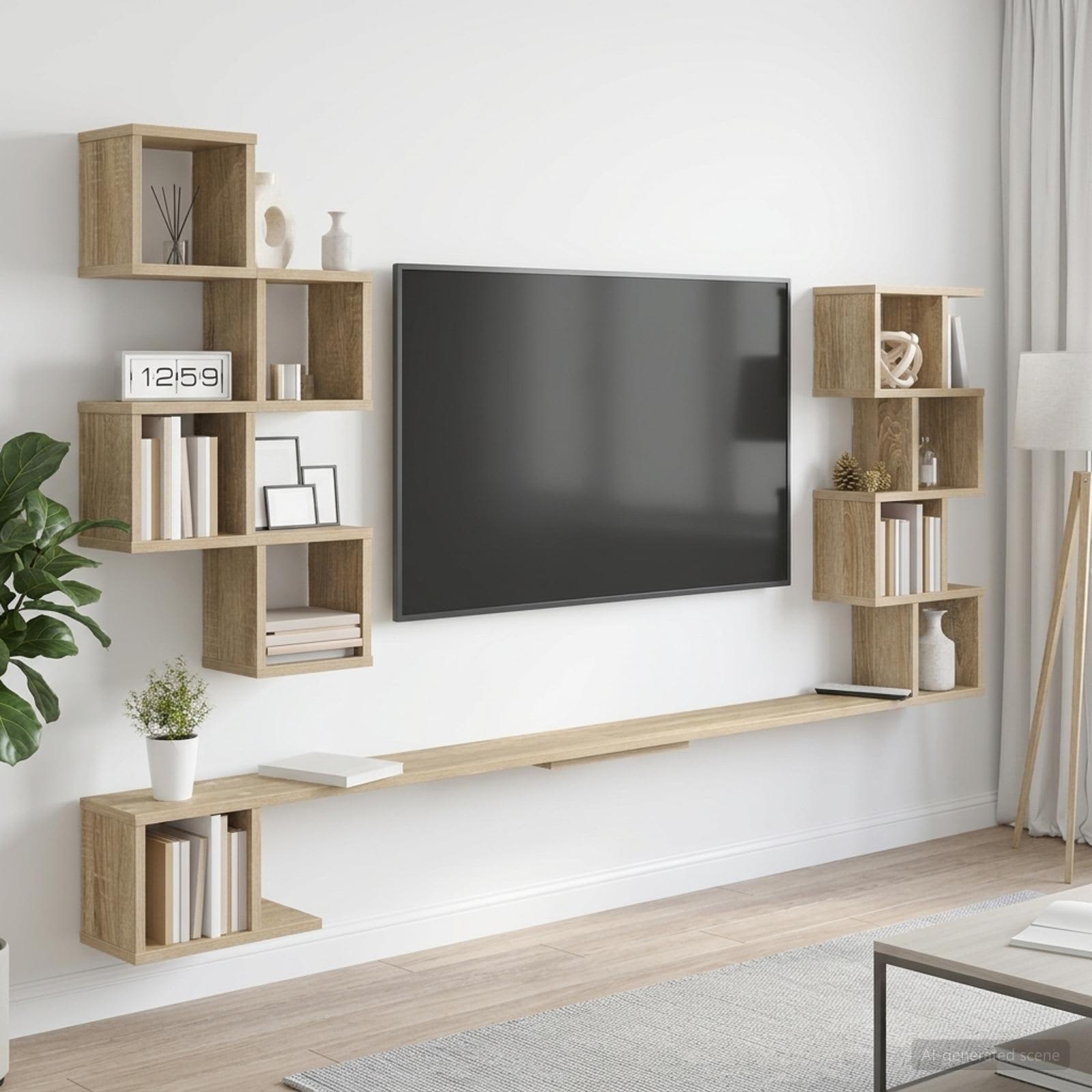 Wandmontiertes TV-Regal Sonoma-Eiche 160 x 15 x 94 cm